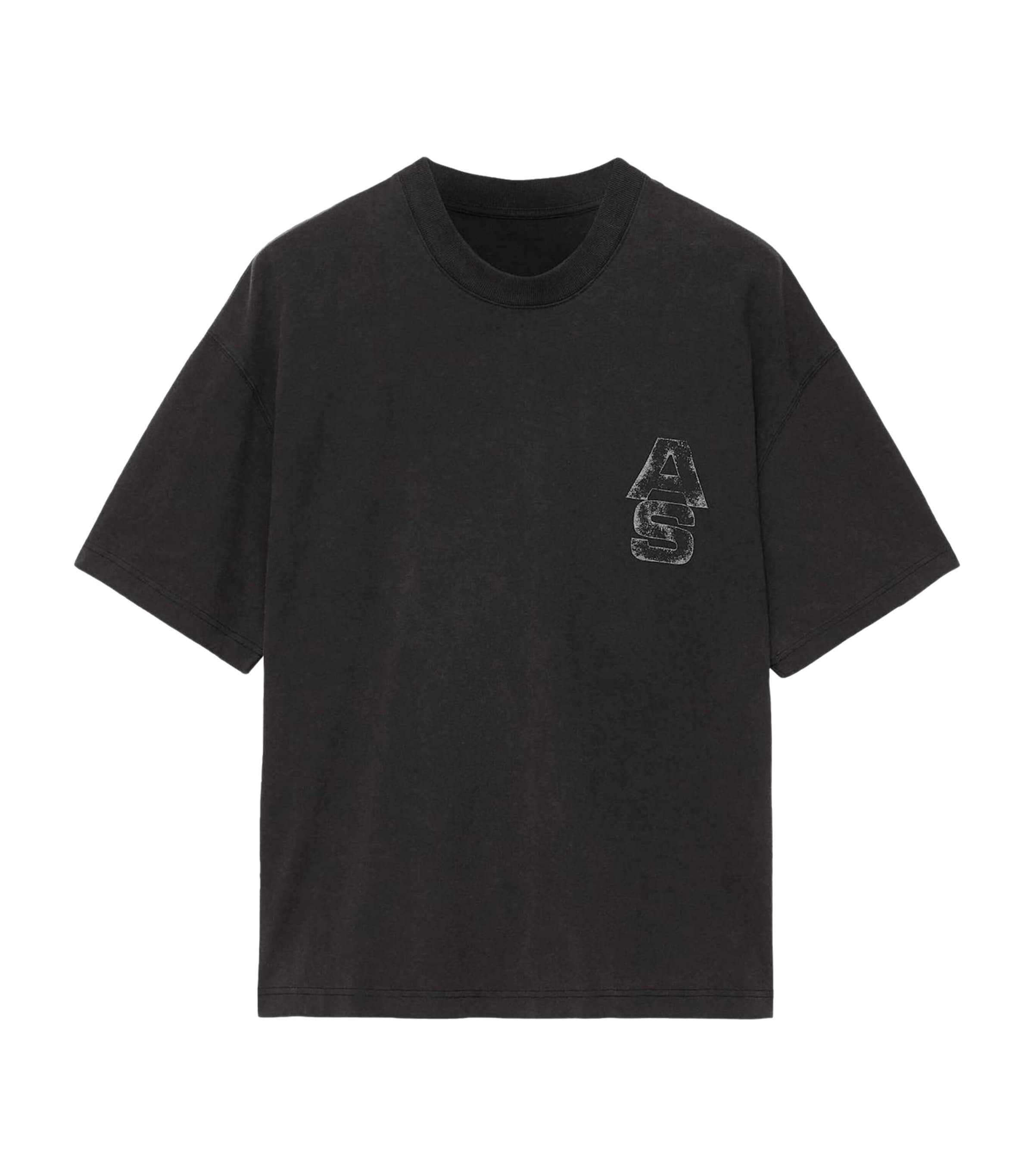 AllSaints Mens Organic Cotton Roller T-Shirt Washed Black