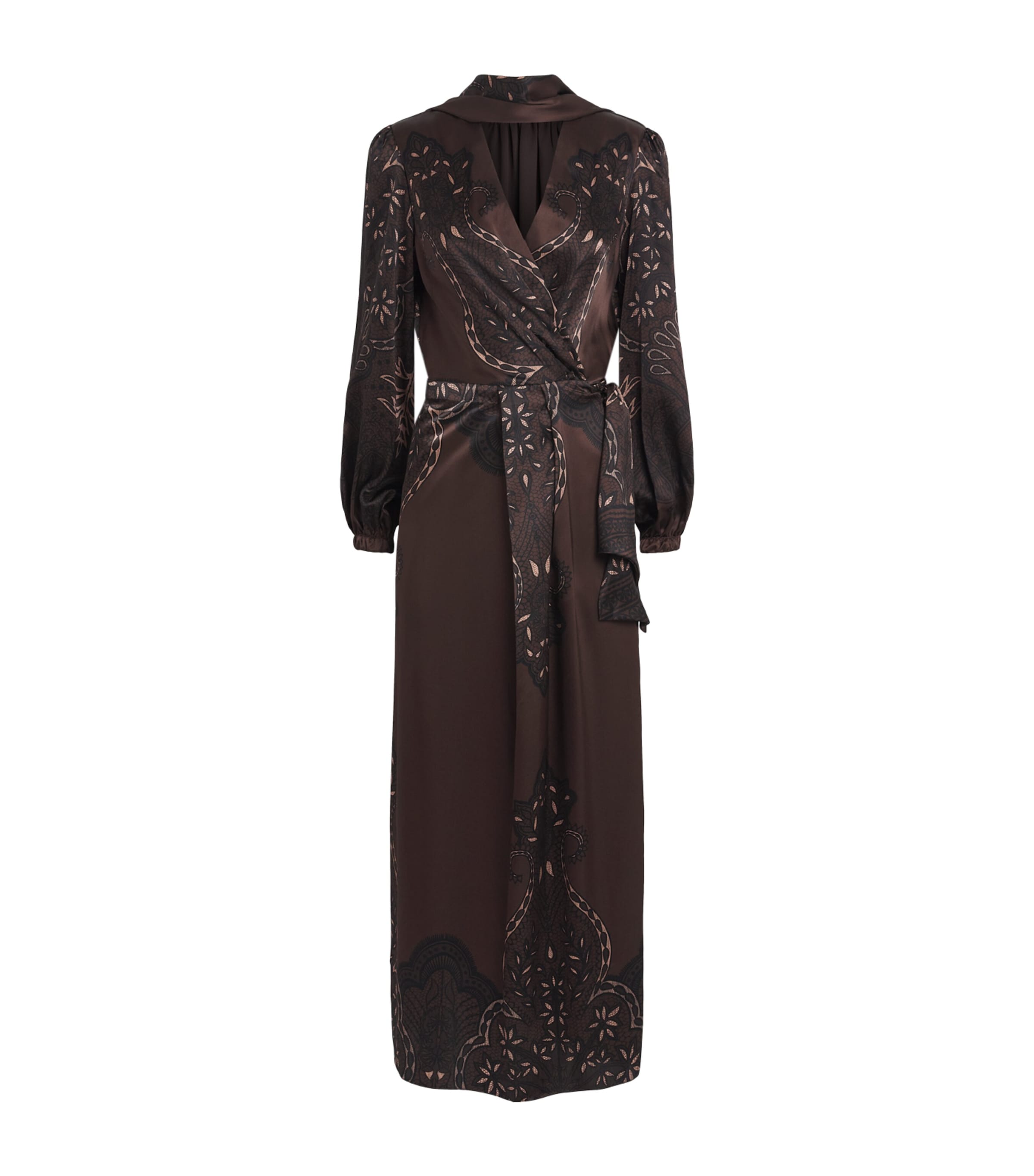 Johanna Ortiz Womens Silk Timeless Concurse Maxi Dress Chocolate