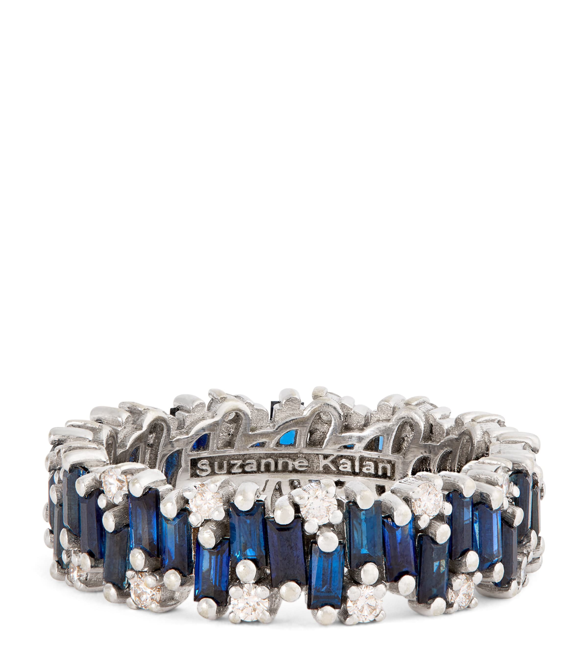 White Gold, Diamond and Sapphire Audrey Fireworks Ring (Size 7)