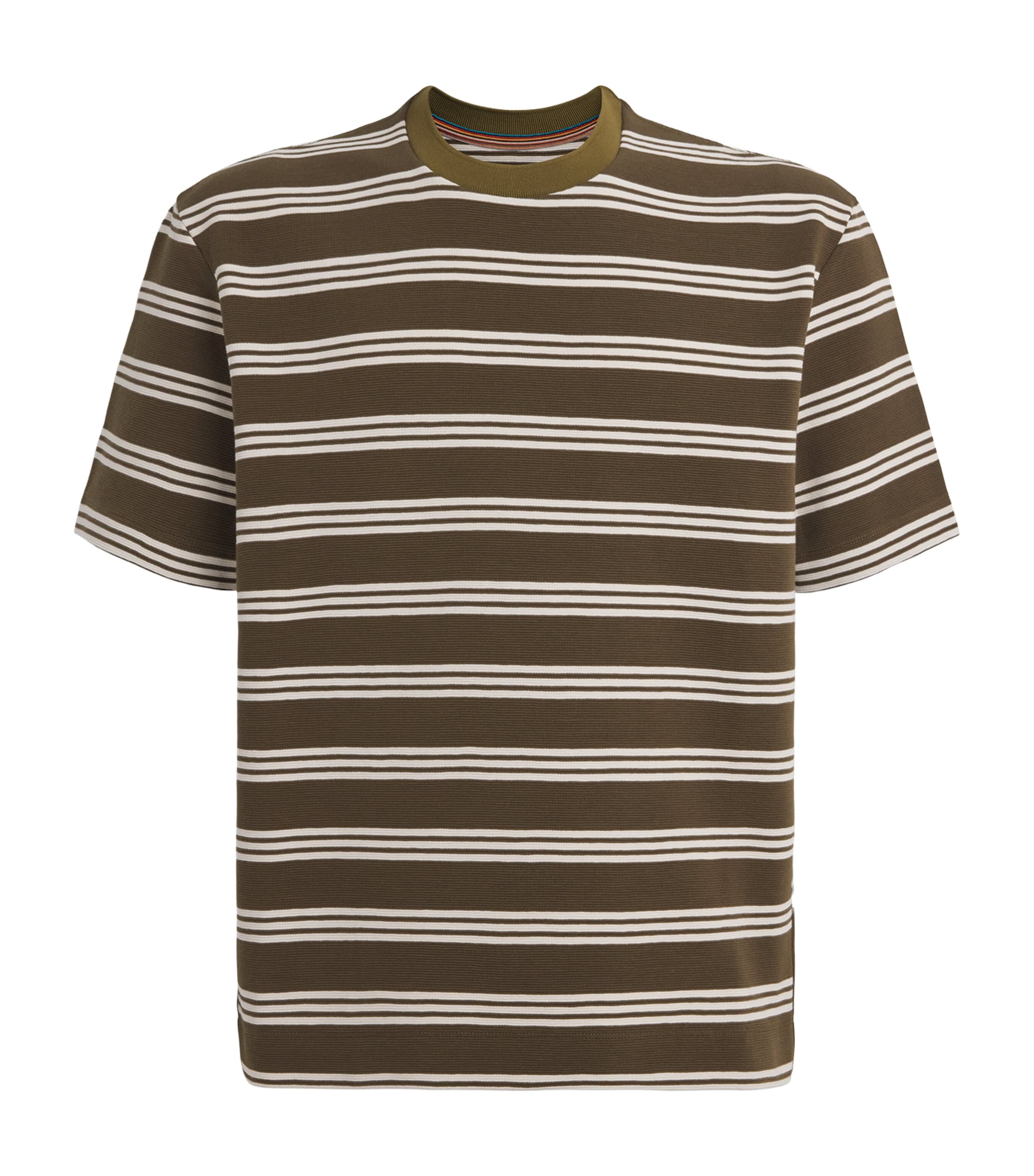 Cotton-Blend Textured Stripe T-Shirt