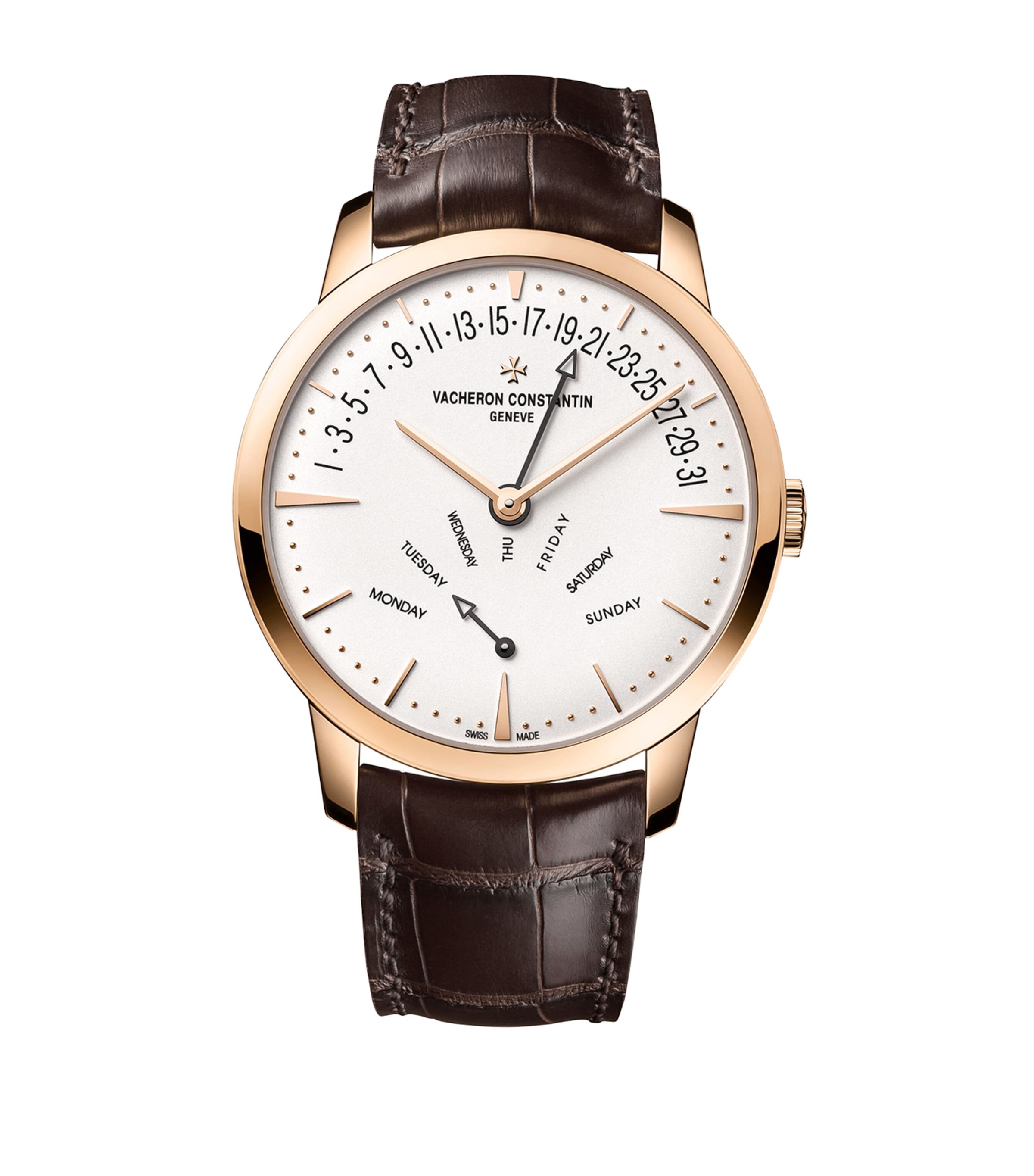Rose Gold Patrimony Retrograde Day-Date Watch 42.5mm