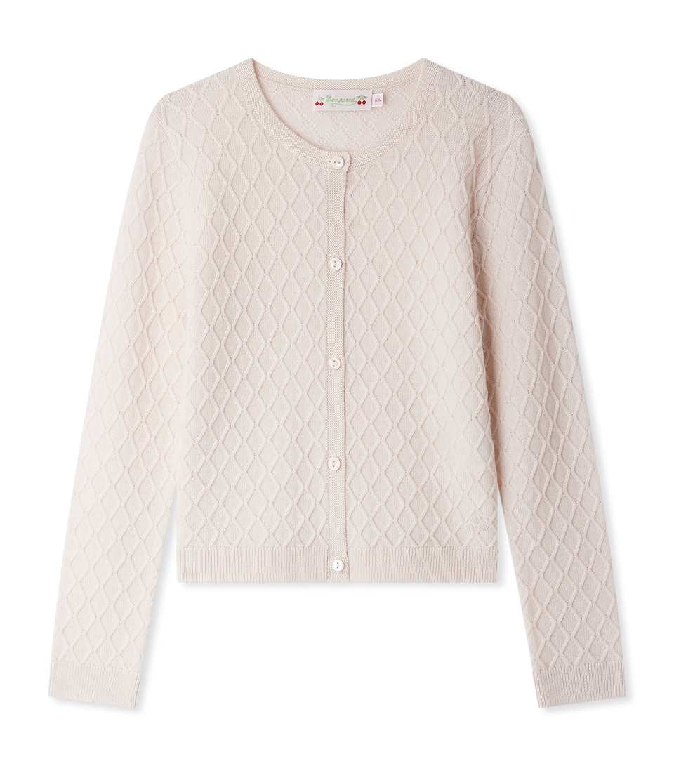 Wool Diamond-Knit Garancie Cardigan (4-8 Years)