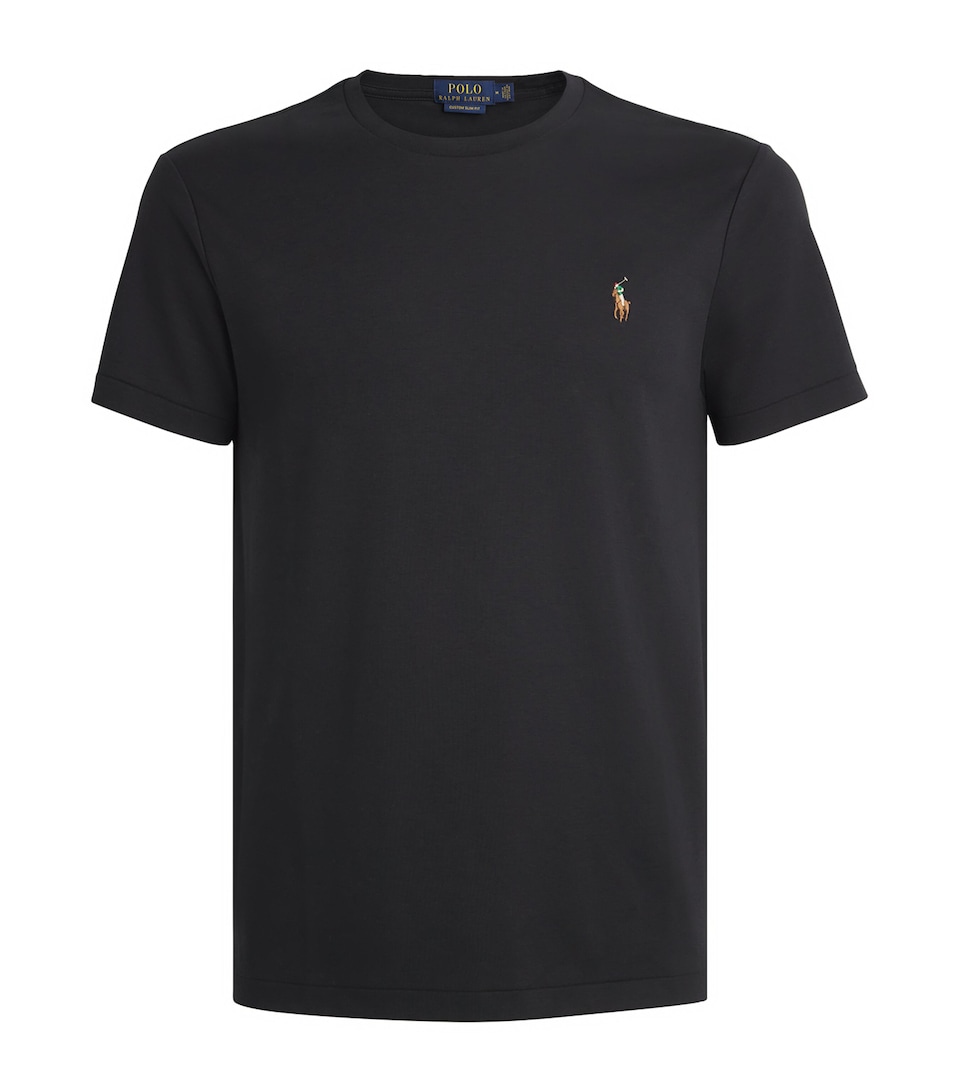 Polo Ralph Lauren Mens Pima Cotton Polo Pony T-Shirt Polo Black