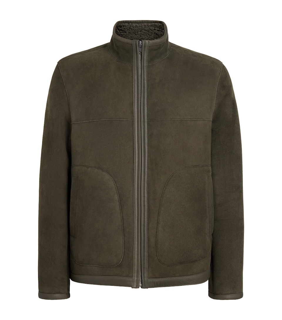 Vince Mens Suede-Shearling Jacket Dk Capital