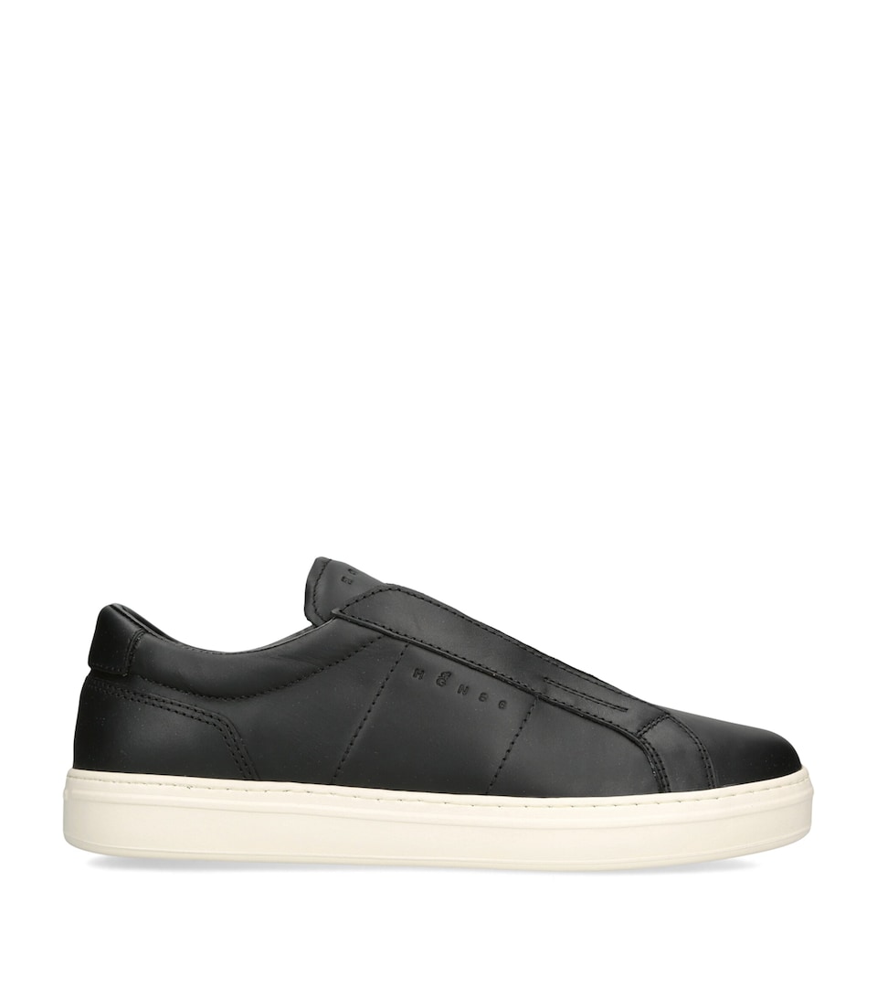 Hogan Leather H668 Slip-On Sneakers Black