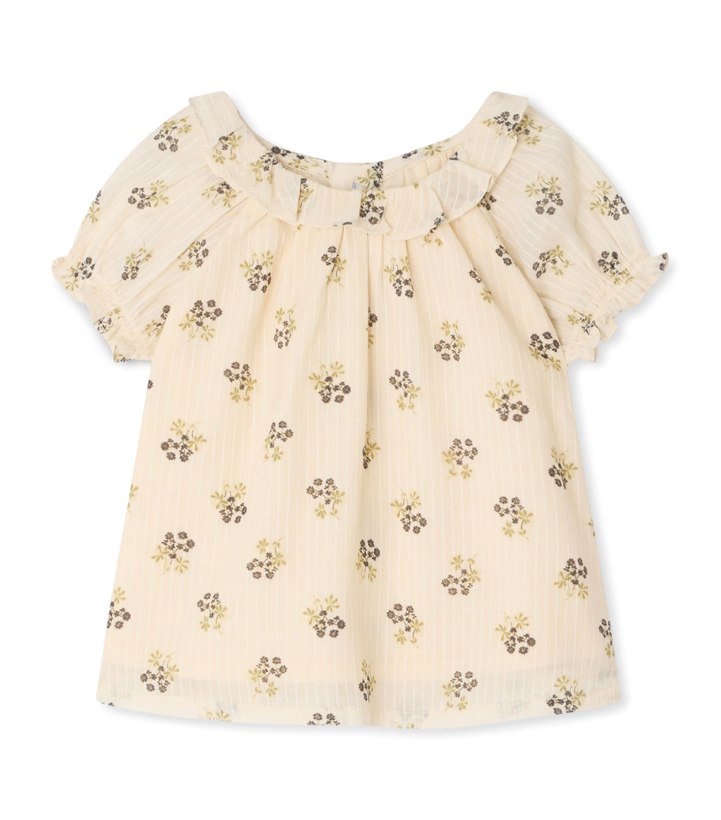 Bonpoint Cotton Floral Blouse (6-18 Months) Fleurs Ecru