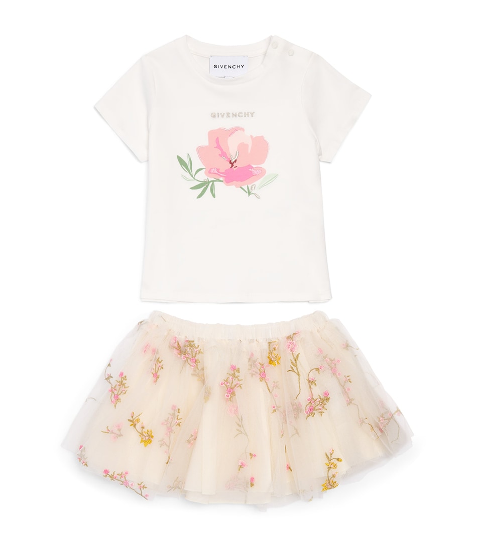 Givenchy Kids Cotton T-Shirt and Tulle Skirt Set (12-36 Months)