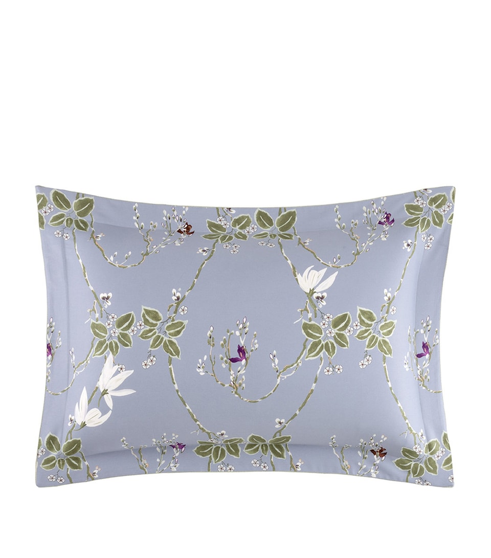 Yves Delorme Organic Cotton Rameau Oxford Pillowcase (50cm x 75cm) Blue