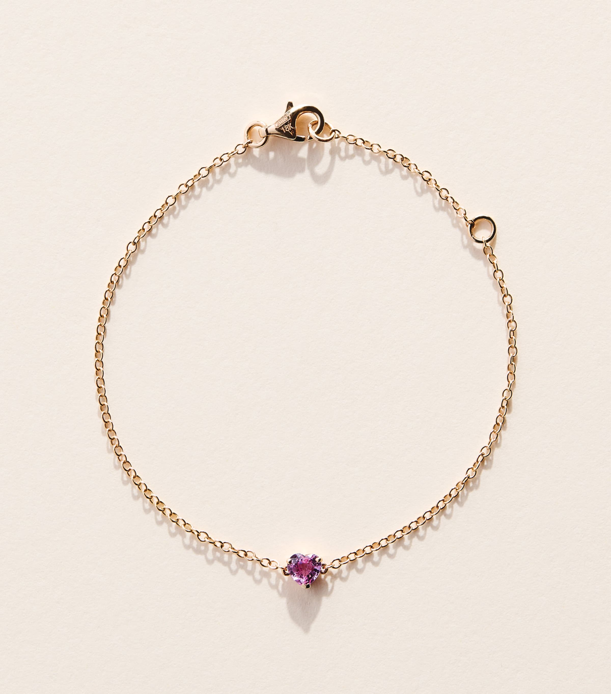 SHAY Rose Gold and Sapphire Baby Heart Bracelet Yellow Gold