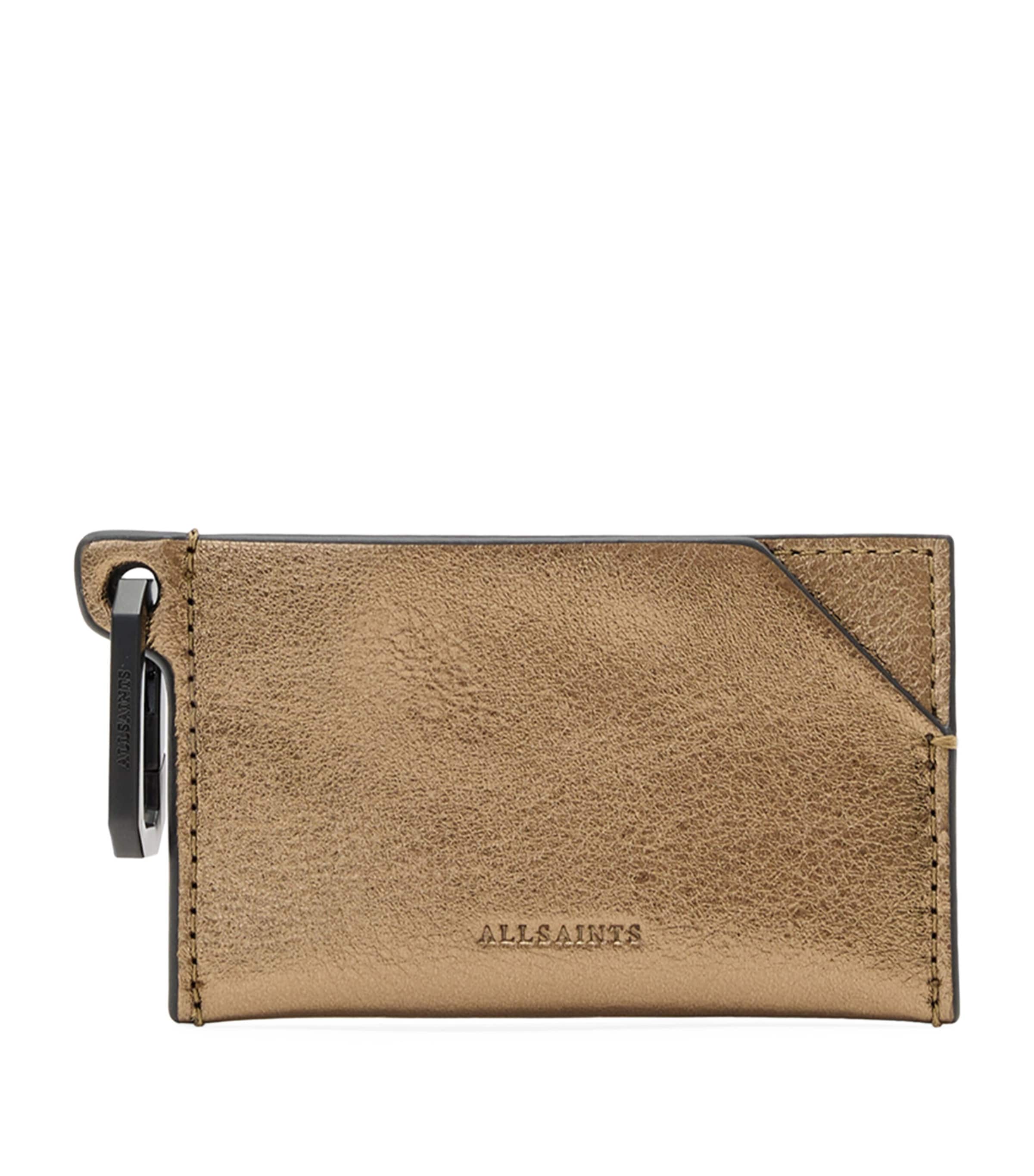 Metallic Leather Hex Card Holder