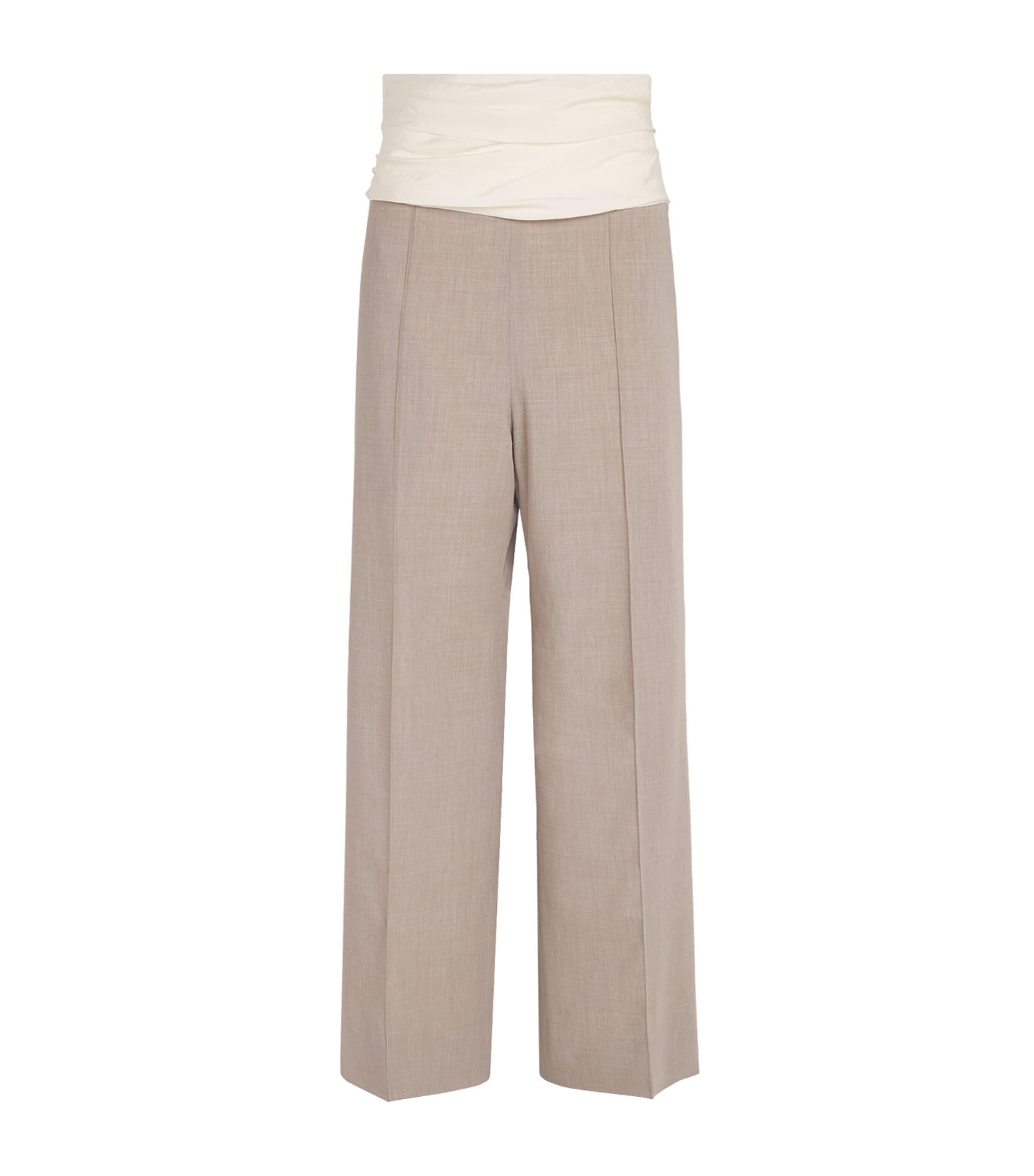 Voranida Womens Ruched-Detail Perrin Trousers Khaki