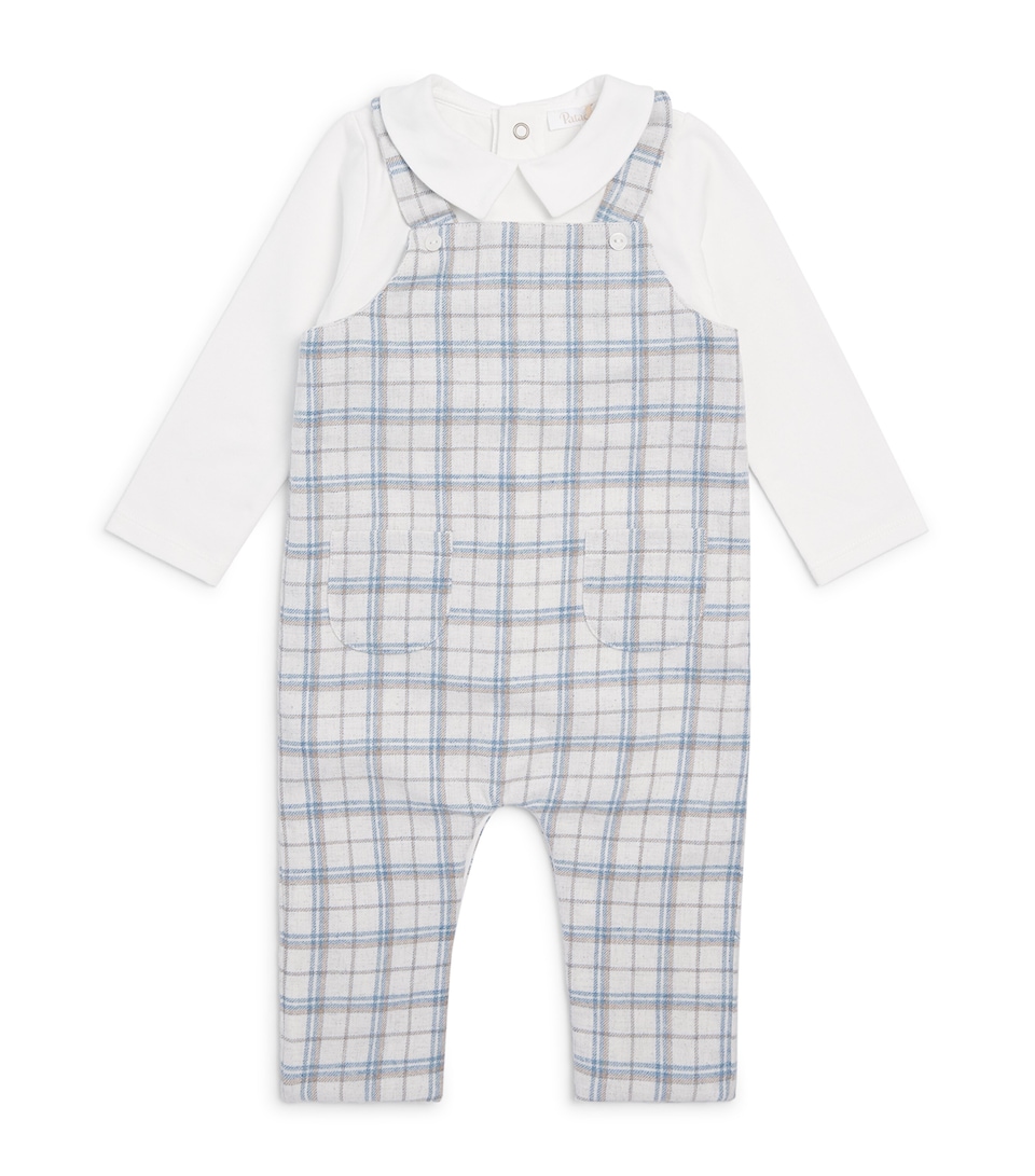 Patachou Check Playsuit (6-24 Months) Bl Beig Chck