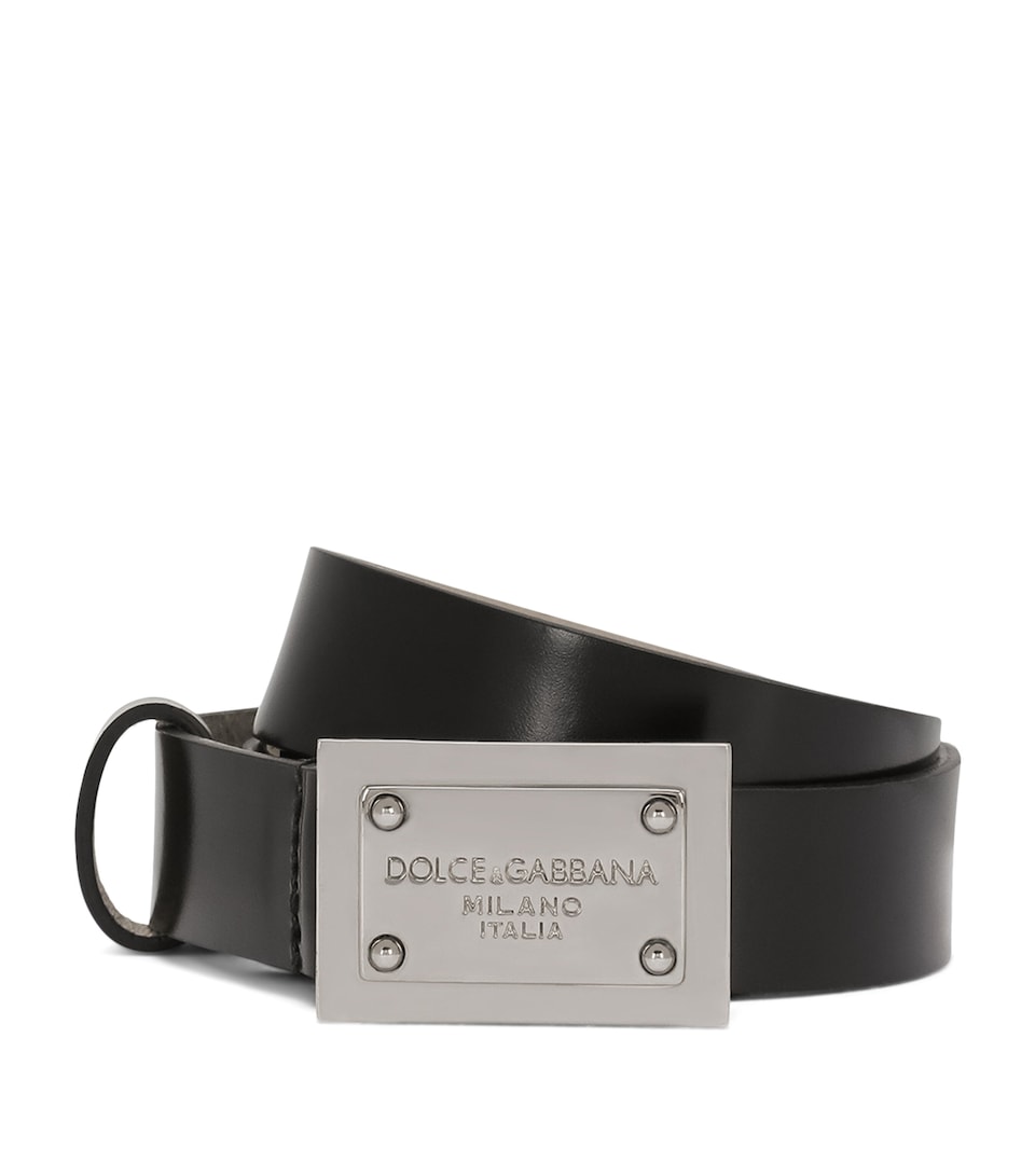 Dolce&Gabbana Kids Calfskin Belt Black