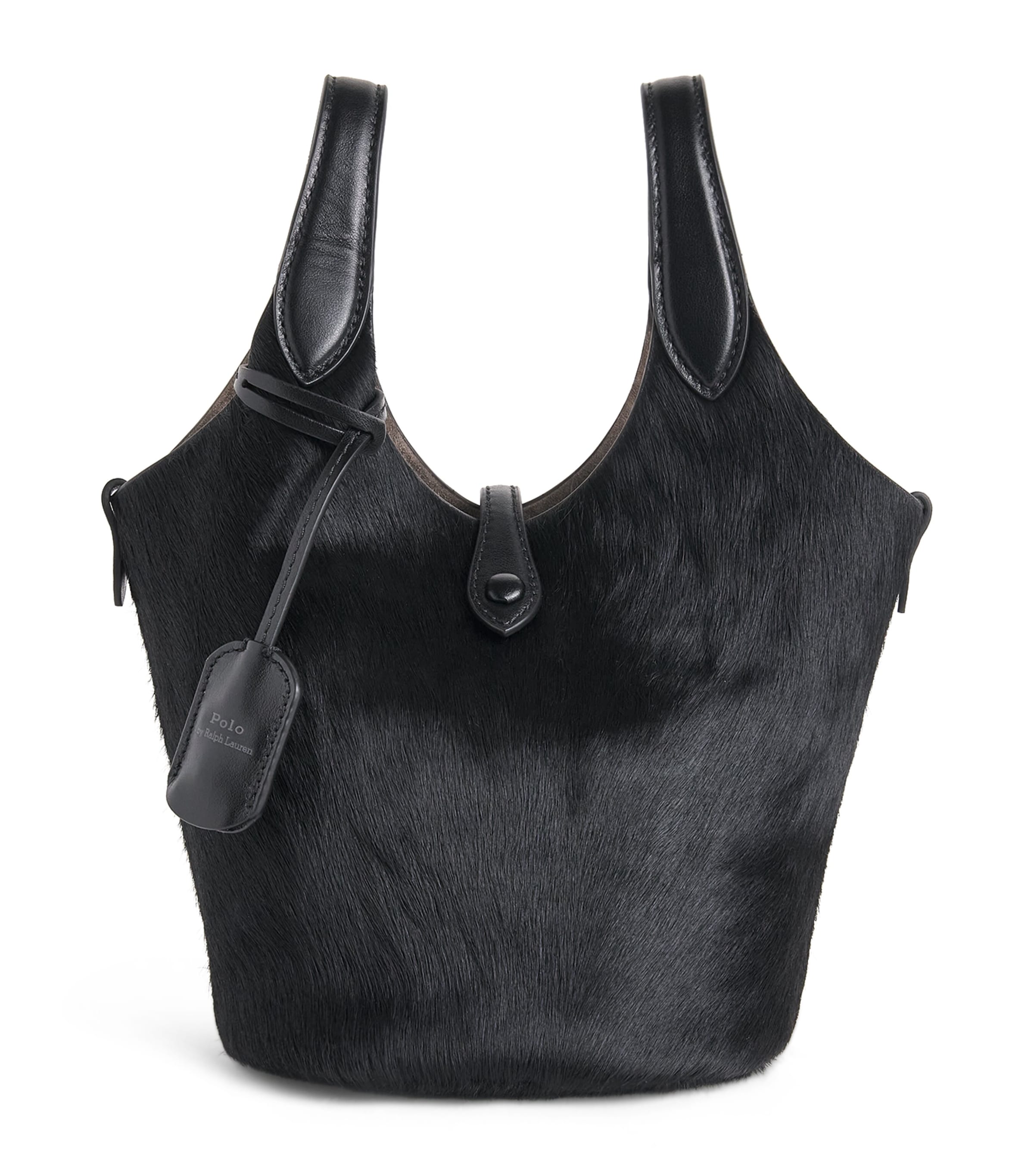 Polo Ralph Lauren Small Haircalf Polo Play Cross-Body Bag Black