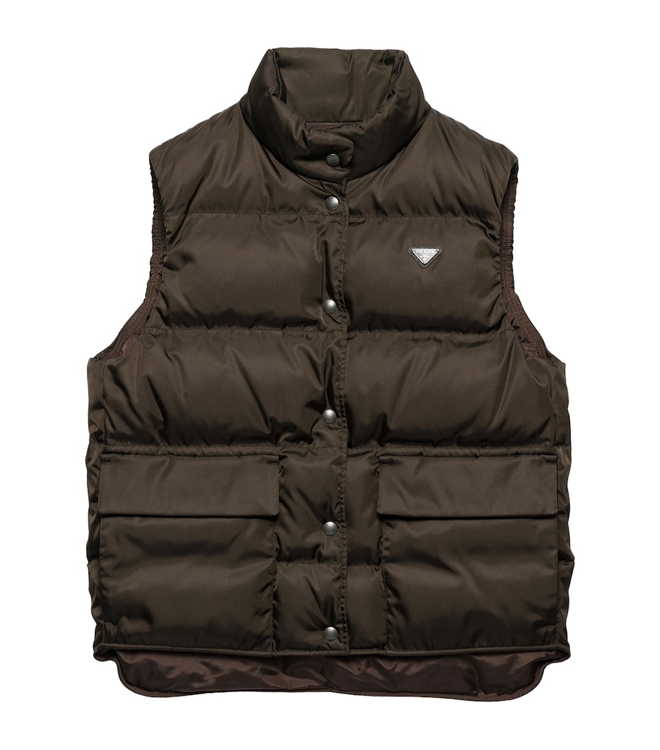 Prada Womens Down-Filled Gilet Brown