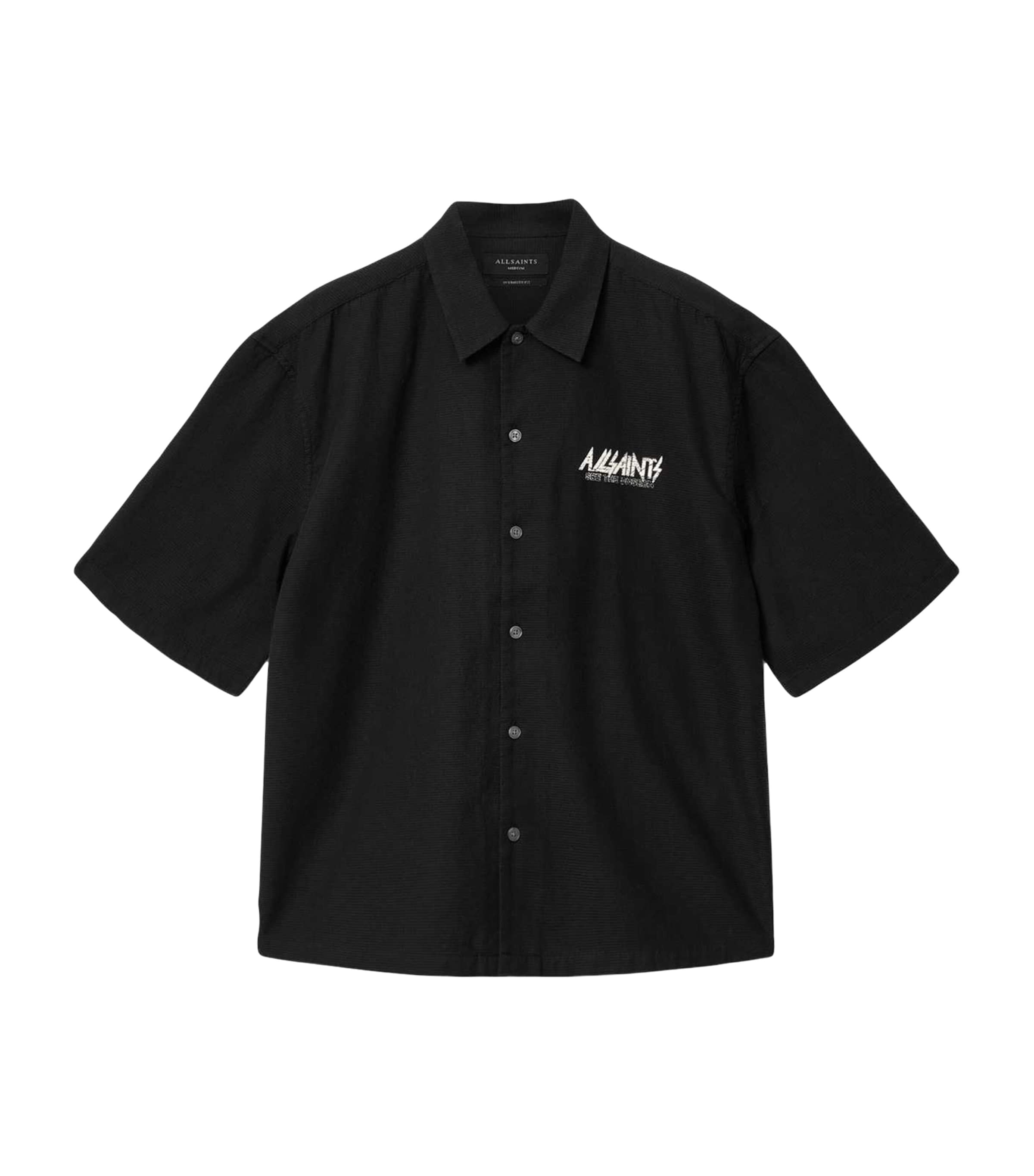 AllSaints Mens Synth Logo Shirt Orca Black