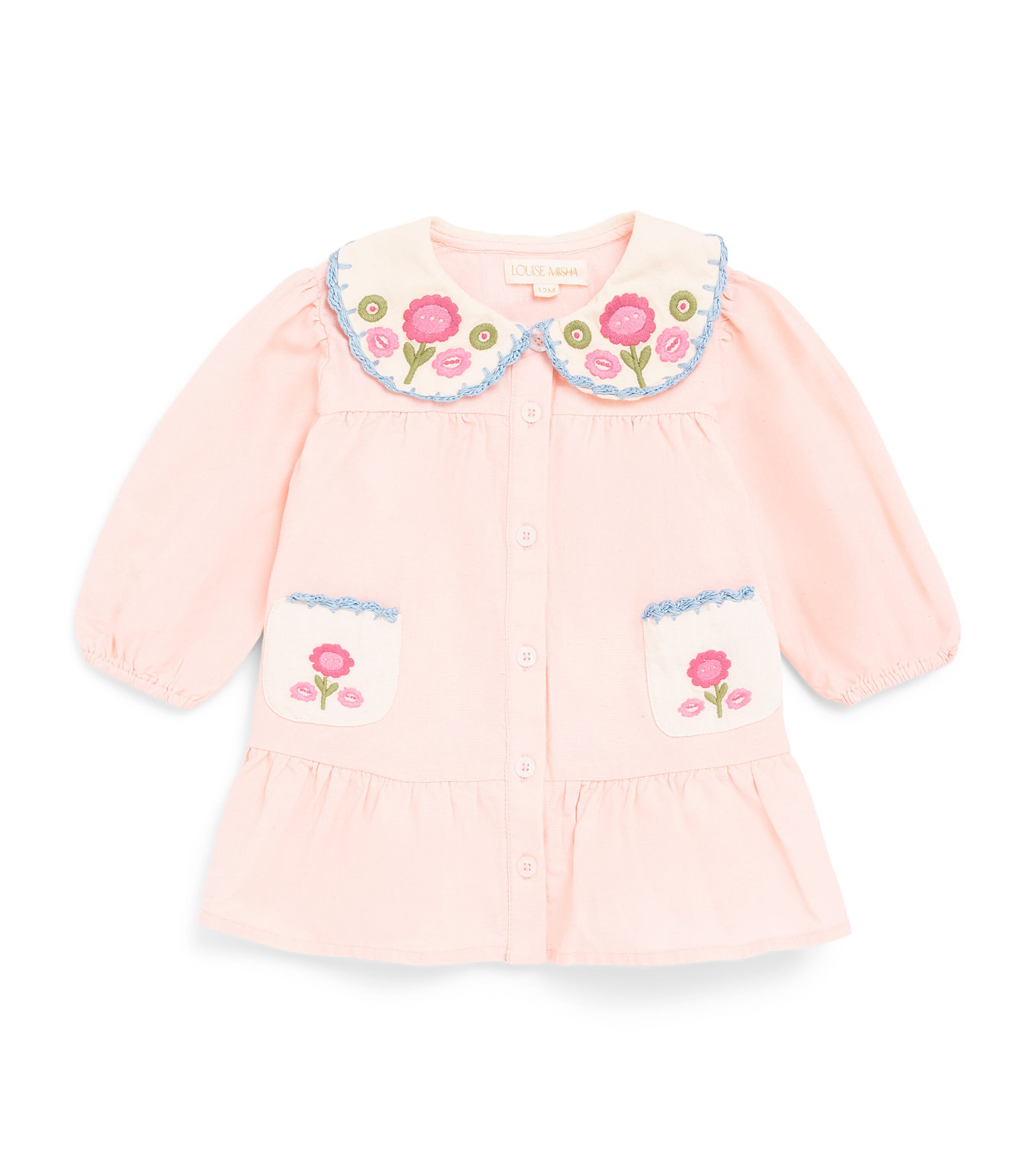 Louise Misha Cotton-Linen Ysee Dress (6-24 Months) Blush