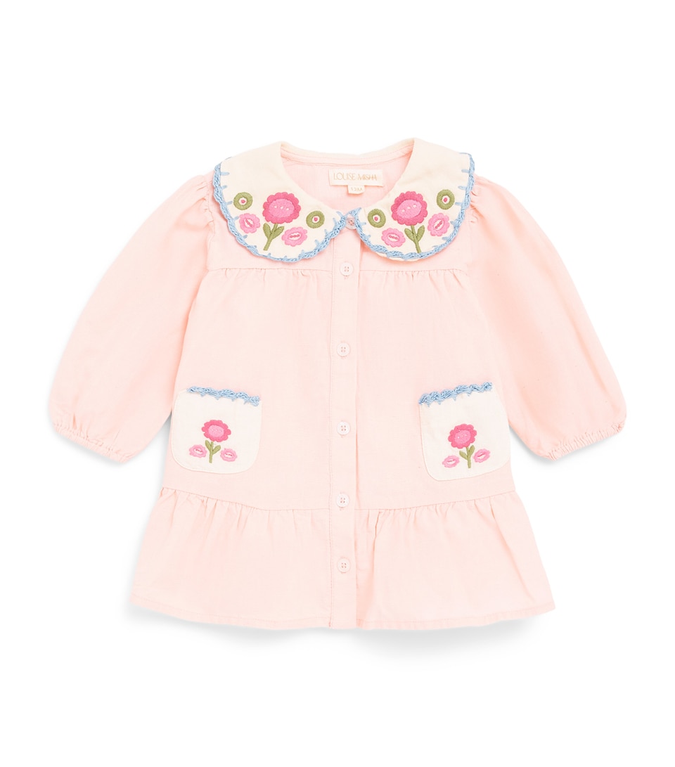 Louise Misha Cotton-Linen Ysee Dress (6-24 Months) Blush
