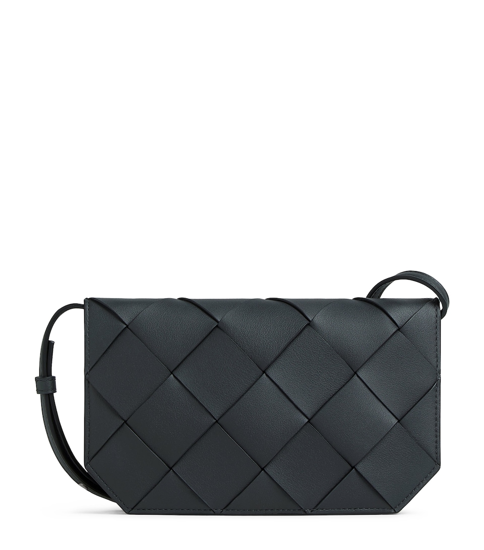 Intrecciato Leather Diago Phone Pouch