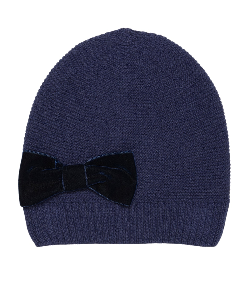 Trotters Velvet Bow Hat Navy