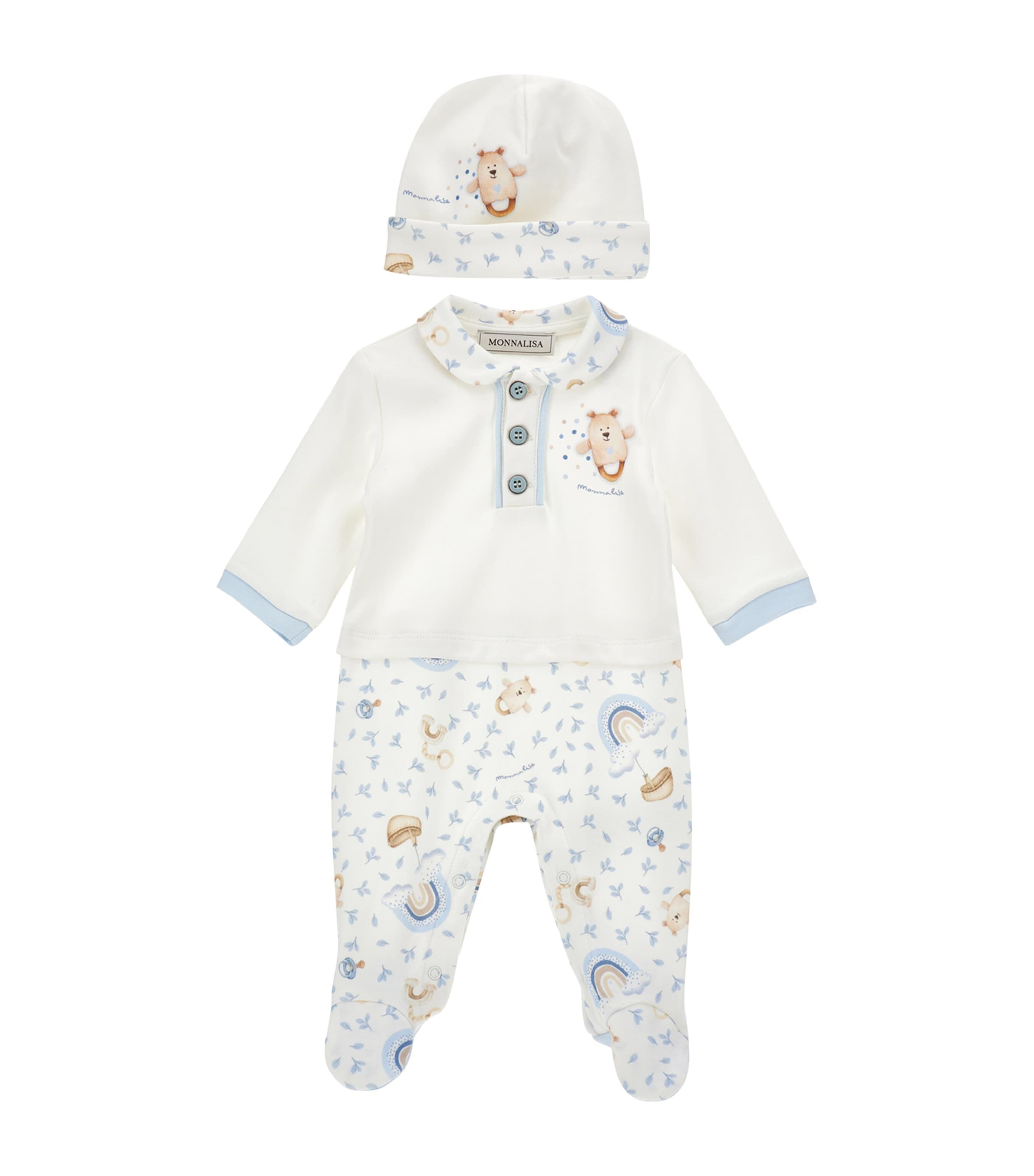 Rainbow Bear Top, Trousers and Hat Set (1-9 Months)