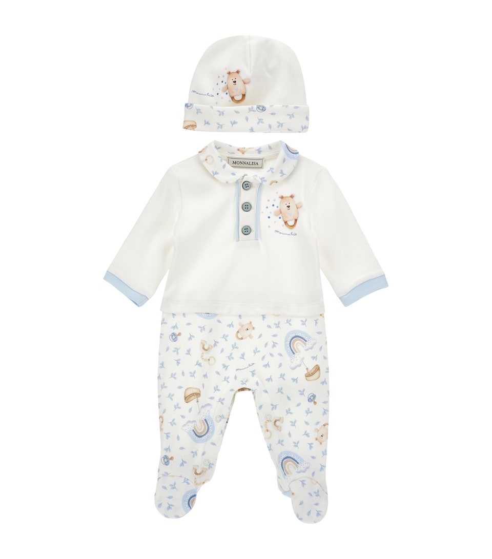 Rainbow Bear Top, Trousers and Hat Set (1-9 Months)