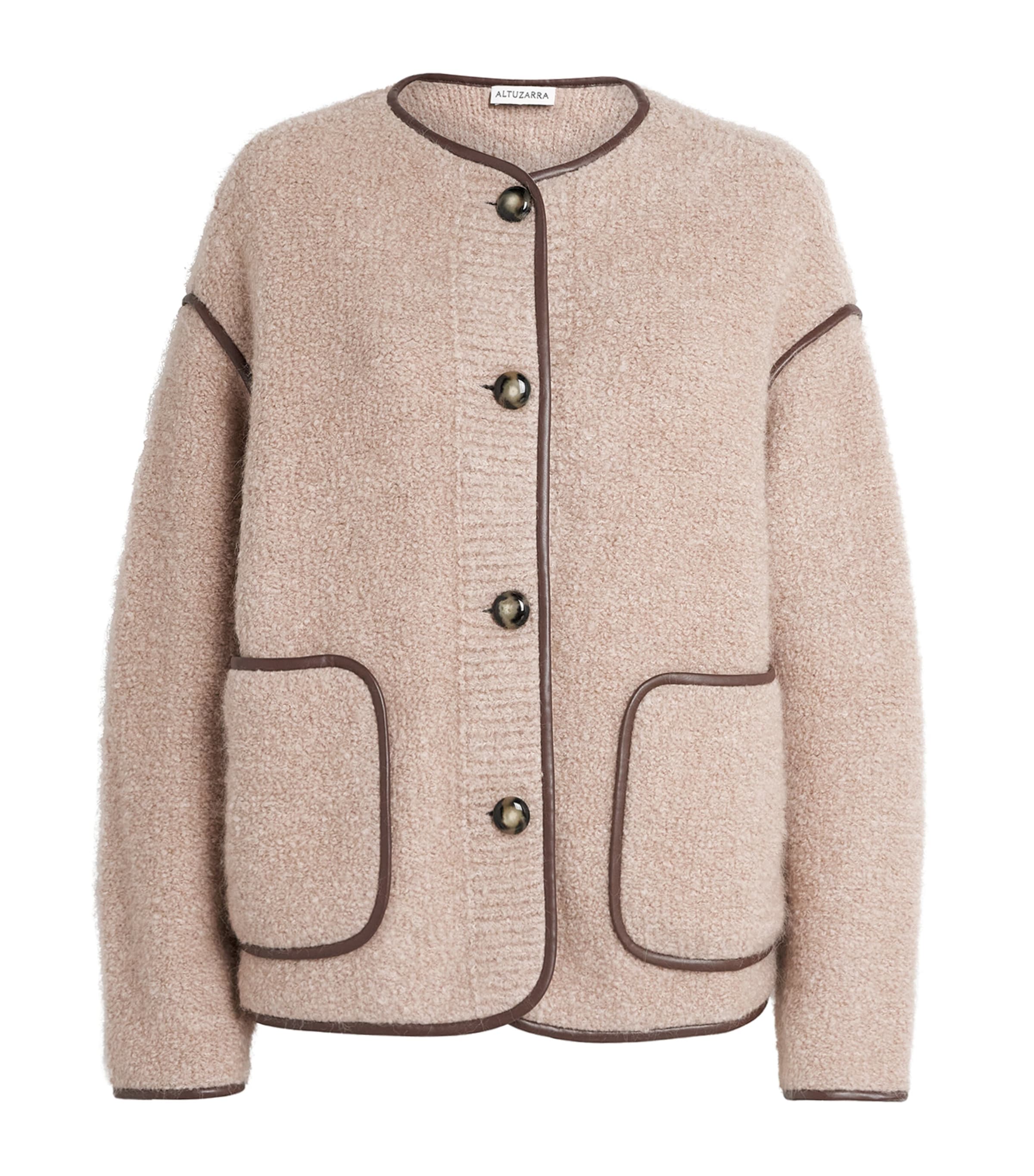 Altuzarra Womens Alpaca-Blend Irving Jacket Akoya Pearl