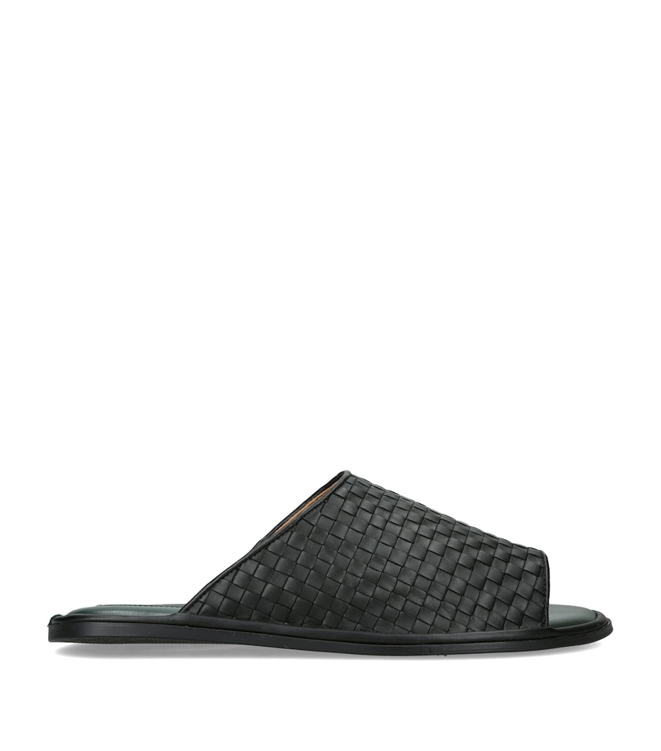 Brotini Leather Woven Sandals Black