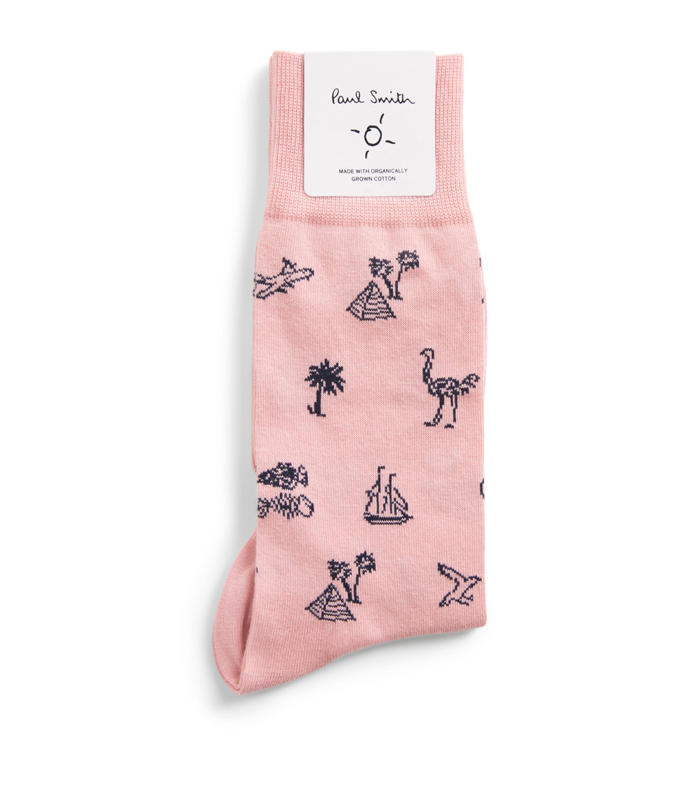Organic Cotton-Blend Ostrich Socks