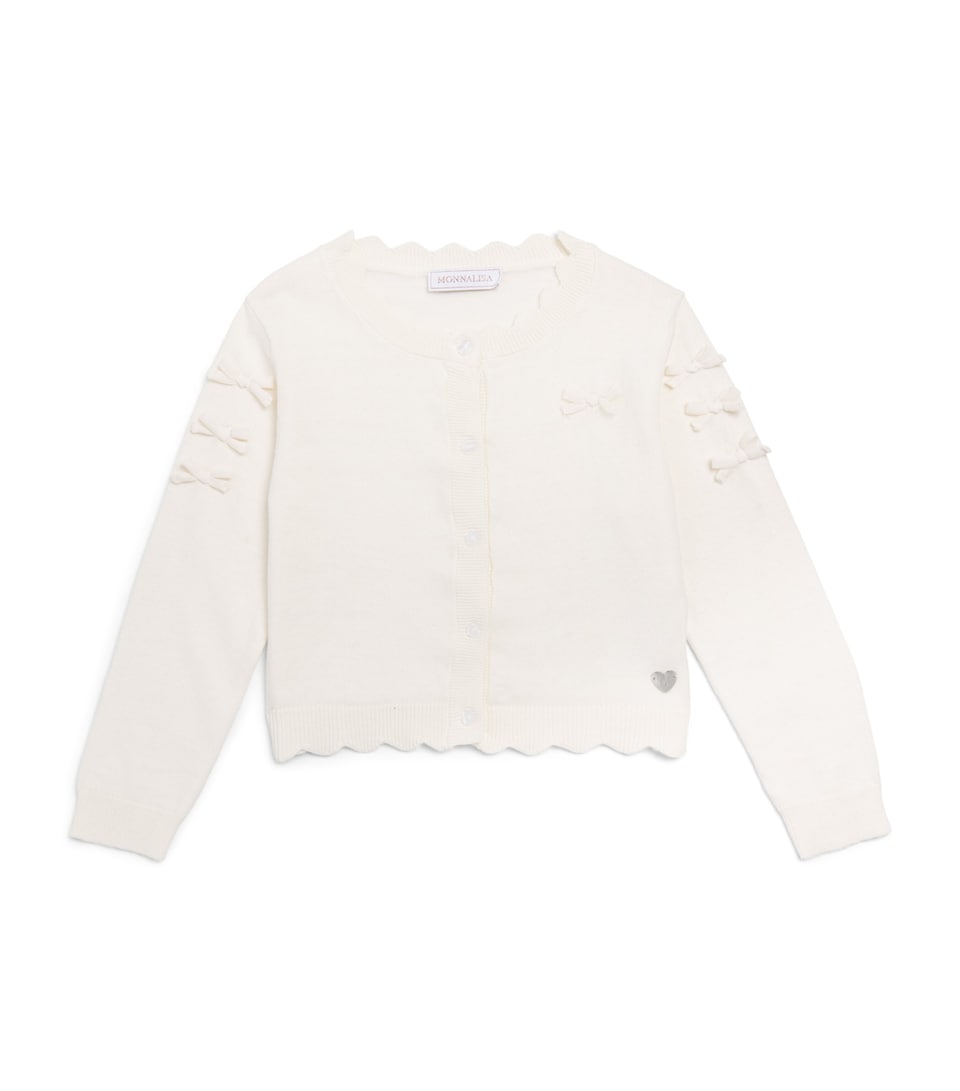 Monnalisa Cotton-Wool Bow Cardigan (6 Months-6 Years) Panna