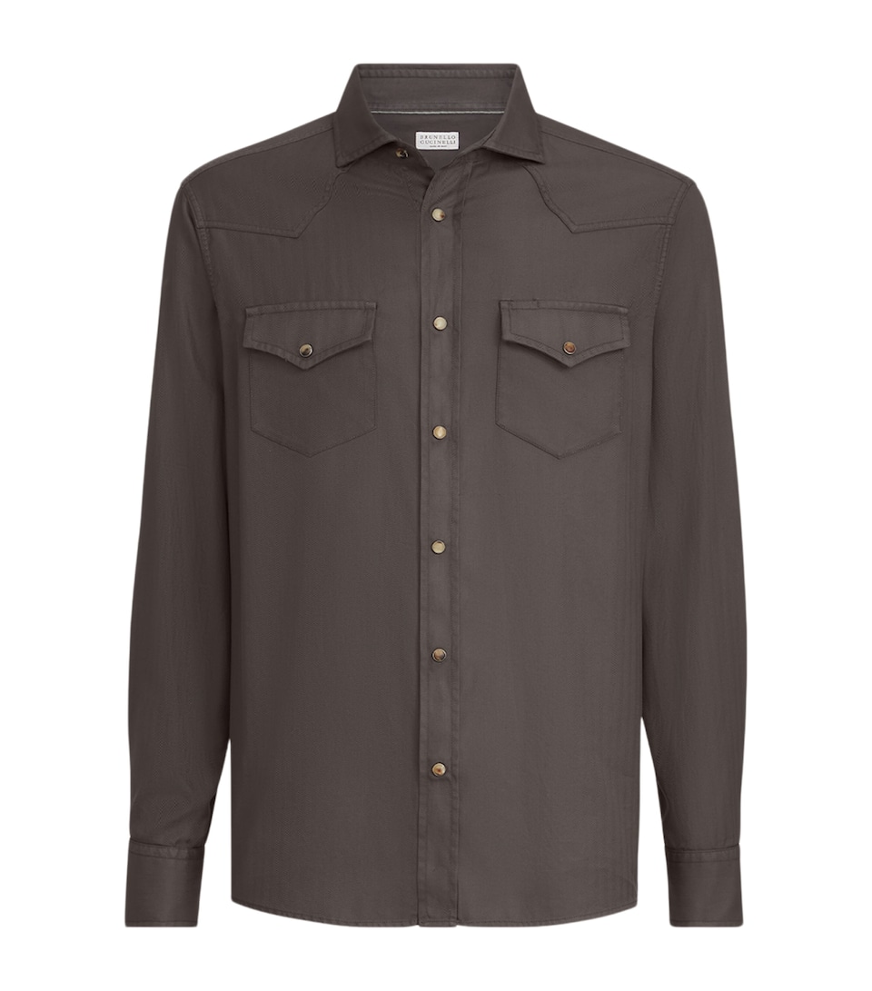 Brunello Cucinelli Mens Cotton Western Shirt