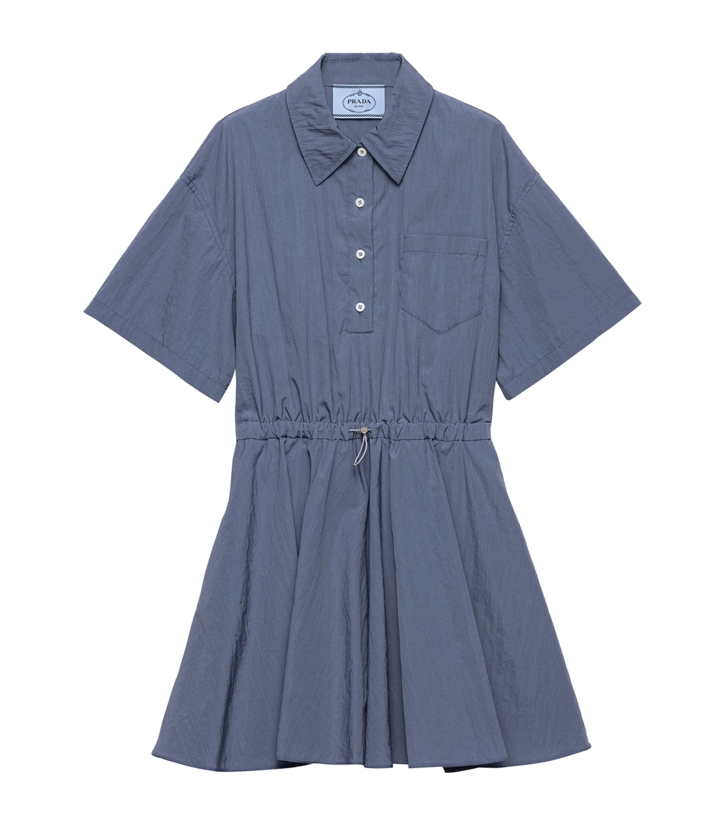 Prada Womens Cotton-Blend Technical Mini Dress