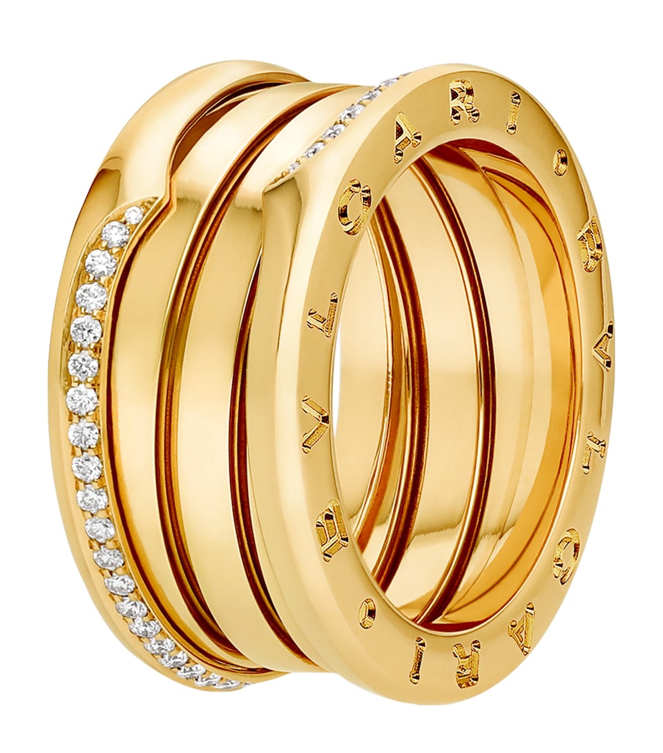 Bvlgari Yellow Gold and Diamond B.zero1 Three-Band Ring Yellow Gold