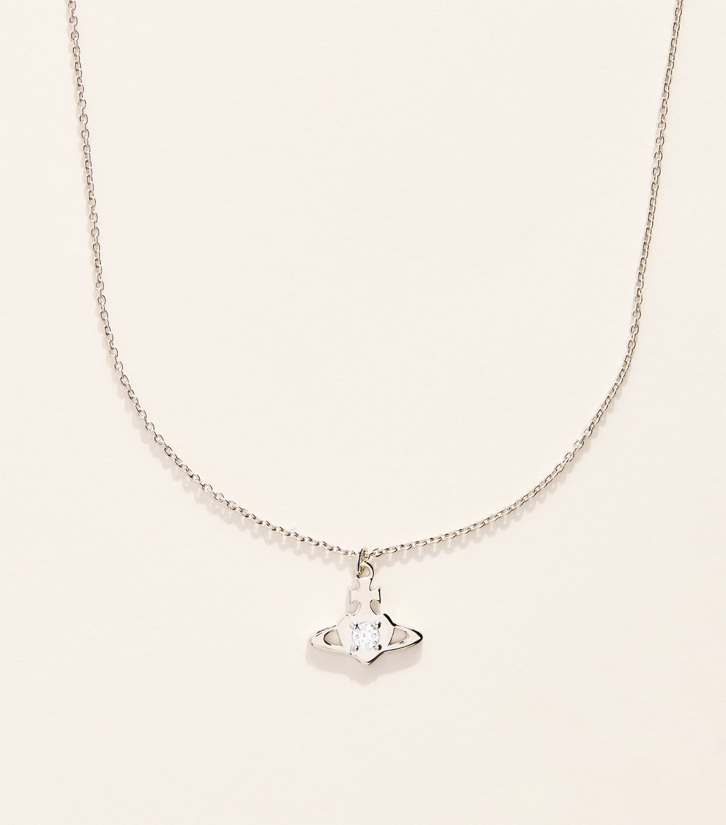 Vivienne Westwood Noella Pendant Necklace Platinum / White Cz