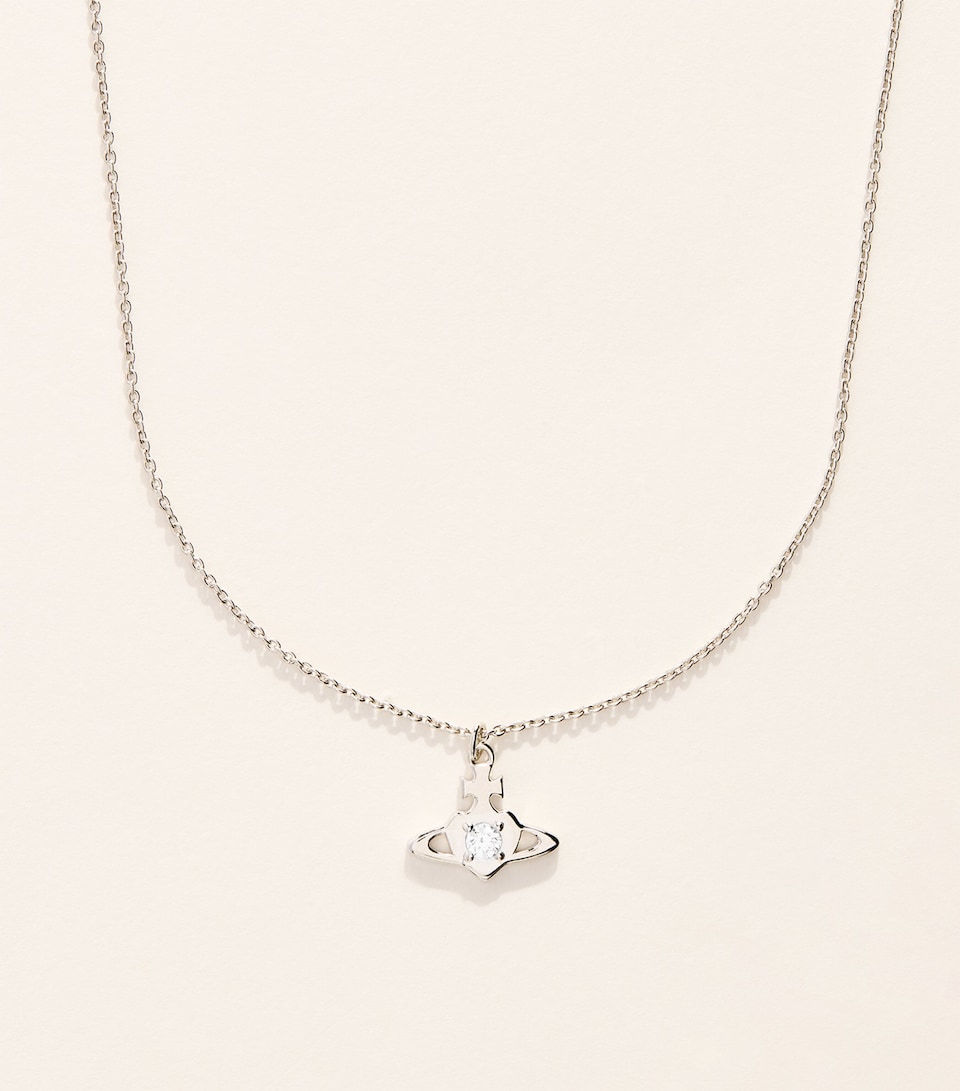Vivienne Westwood Noella Pendant Necklace Platinum / White Cz