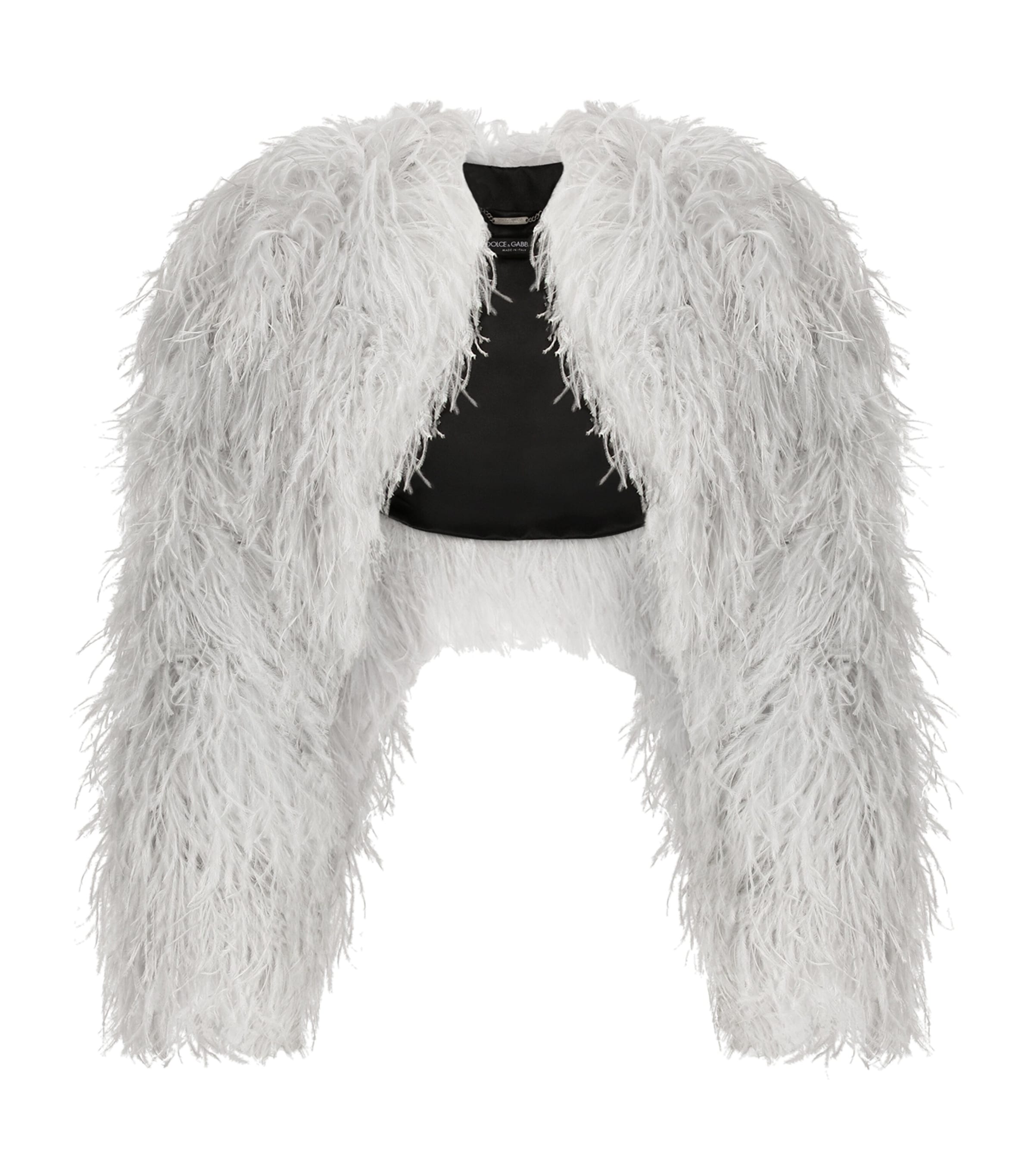 KIM DOLCE&GABBANA Ostrich Feather Bolero Jacket