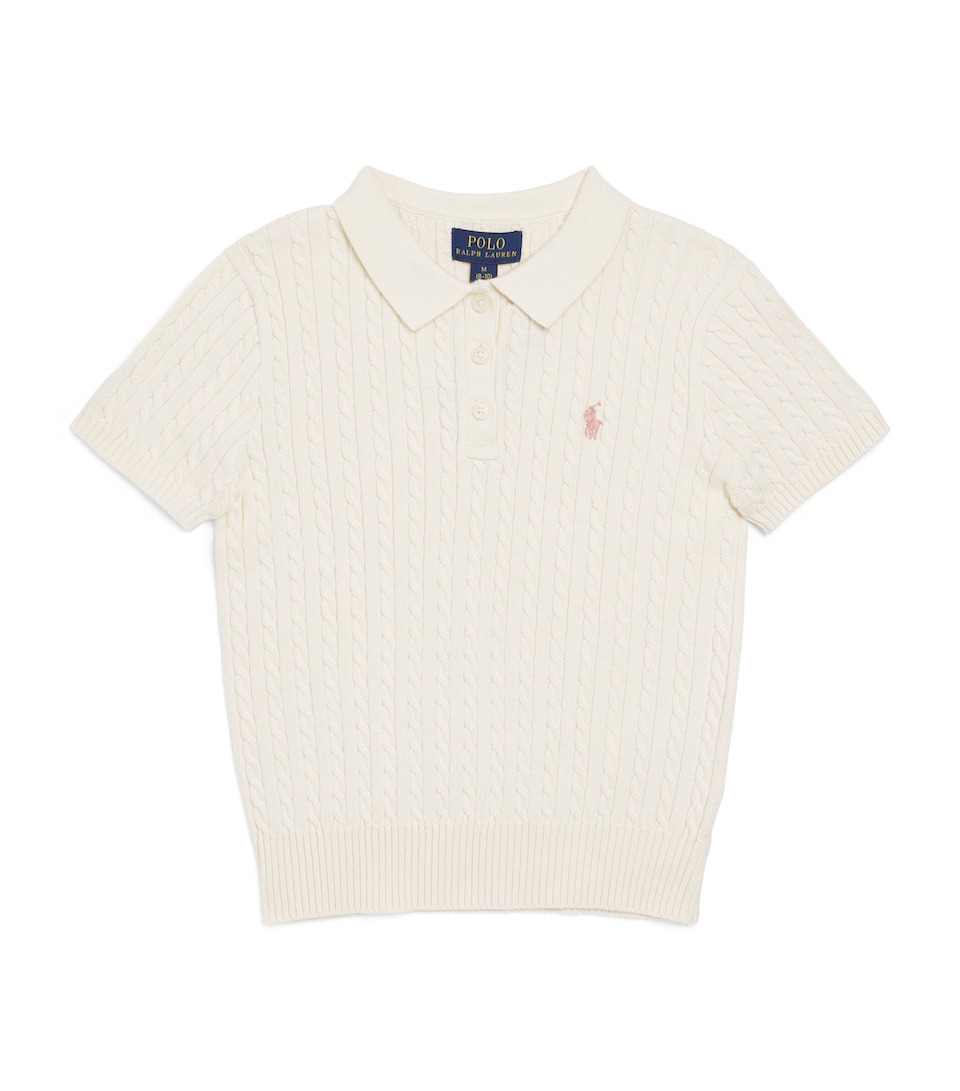 Ralph Lauren Kids Cotton Cable-Knit Polo Shirt (6-14 Years) Clubhouse Cream