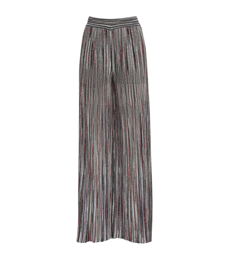 Knitted Sequin Stripe Trousers