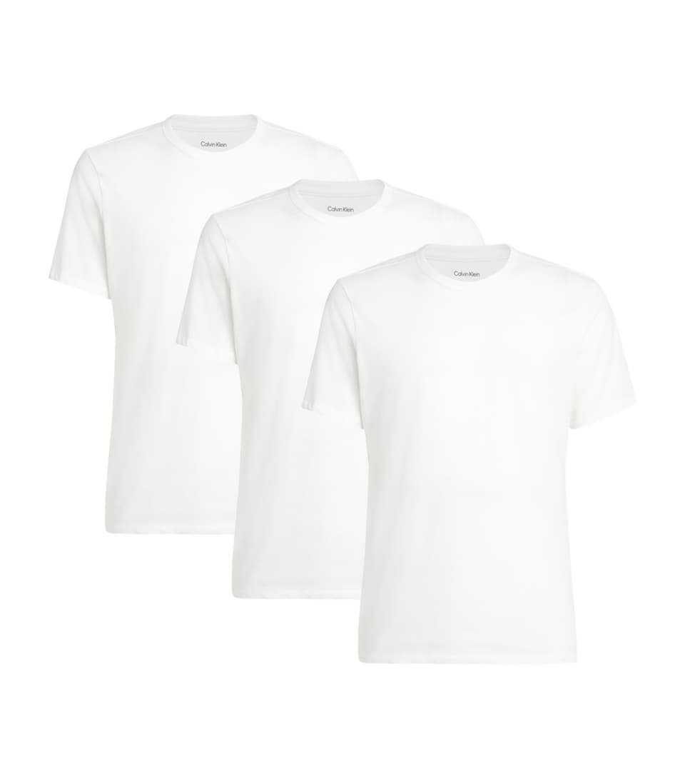 Calvin Klein Mens Stretch-Cotton T-Shirts (Pack of 3) White