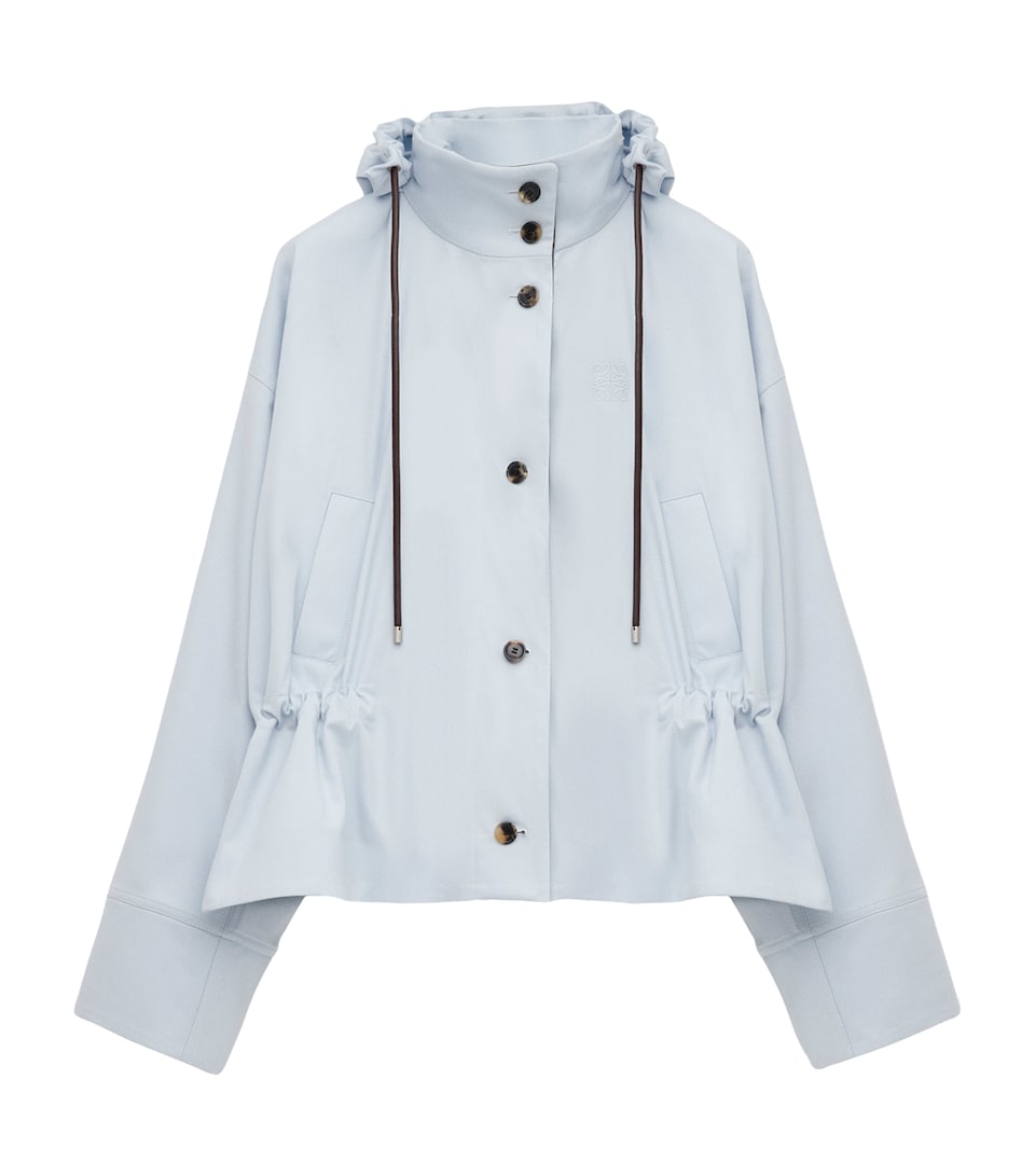 Peplum-Hem Hooded Parka