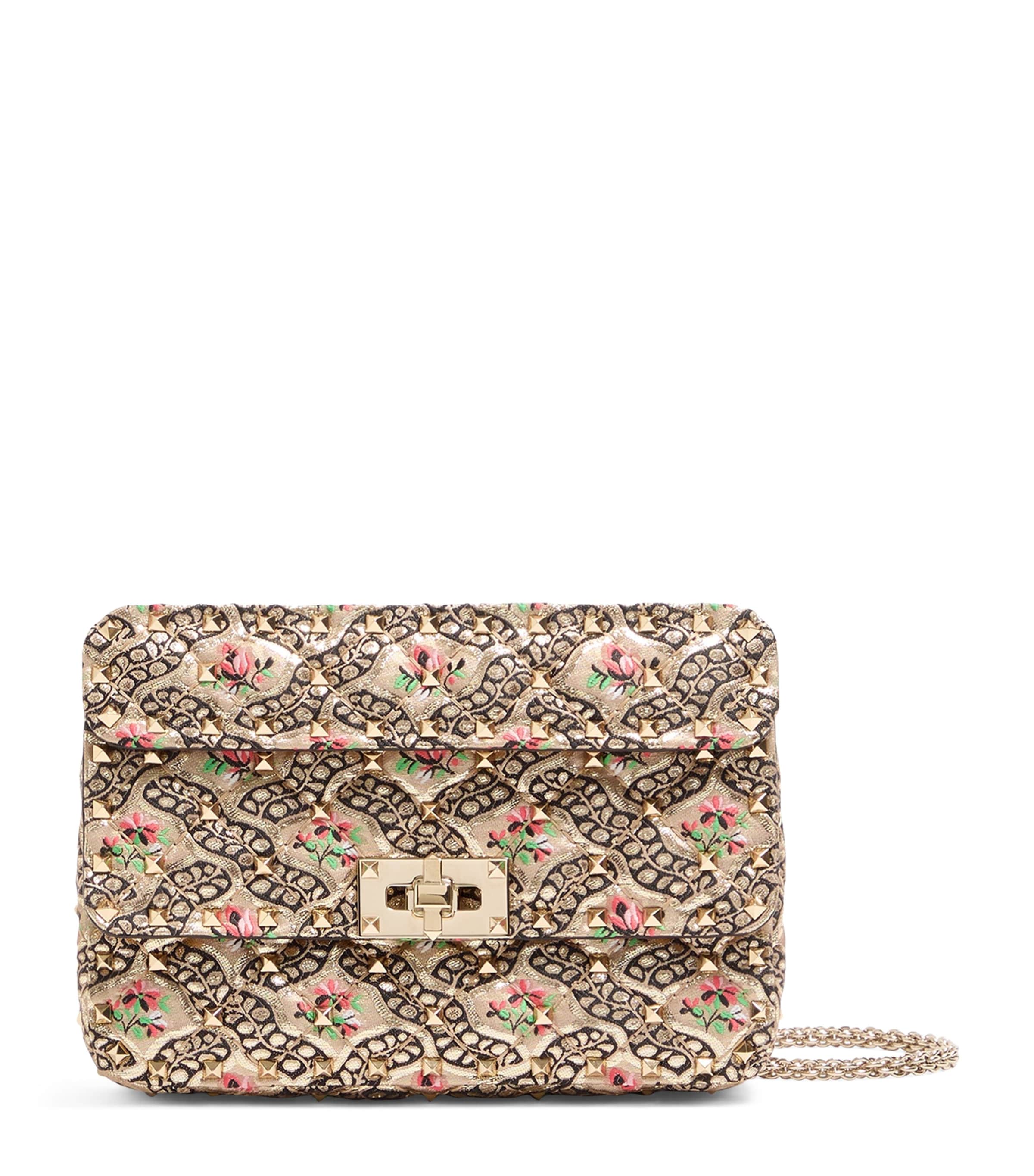 Valentino Garavani Small Jacquard Rockstud Spike Shoulder Bag