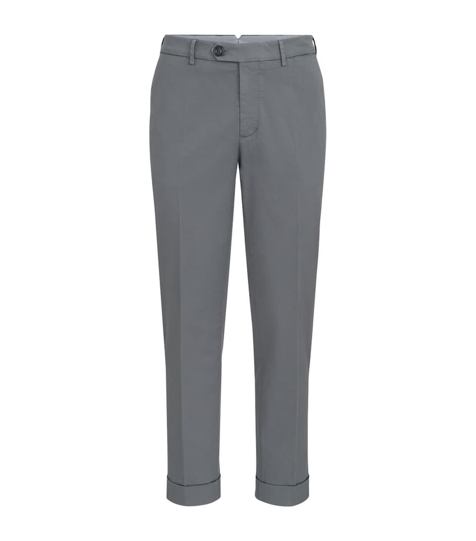 Brunello Cucinelli Mens Stretch-Cotton Gabardine Trousers