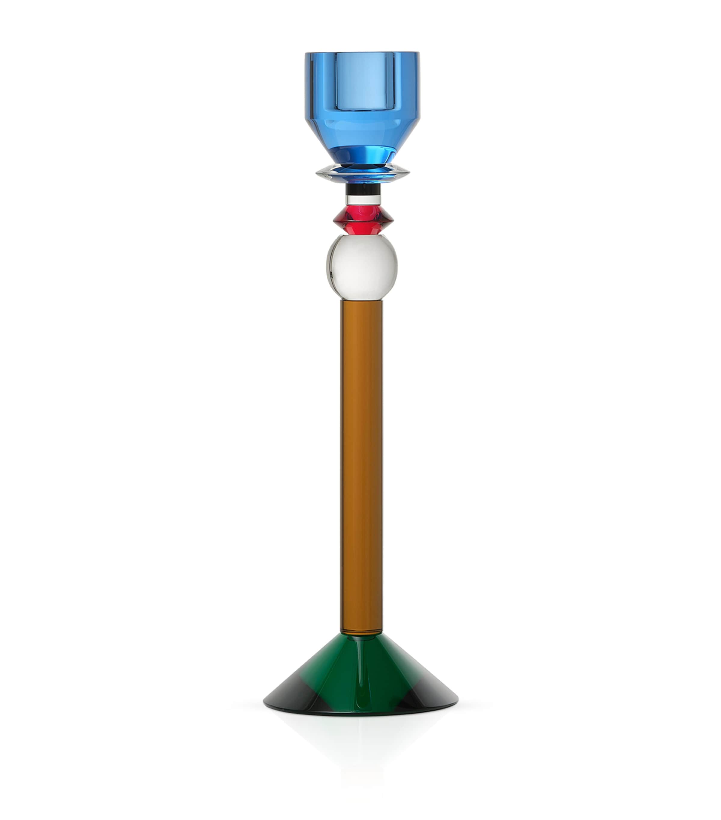 Reflections Copenhagen Crystal Valentin Candle Holder (28cm) Teal, Blue & Slate