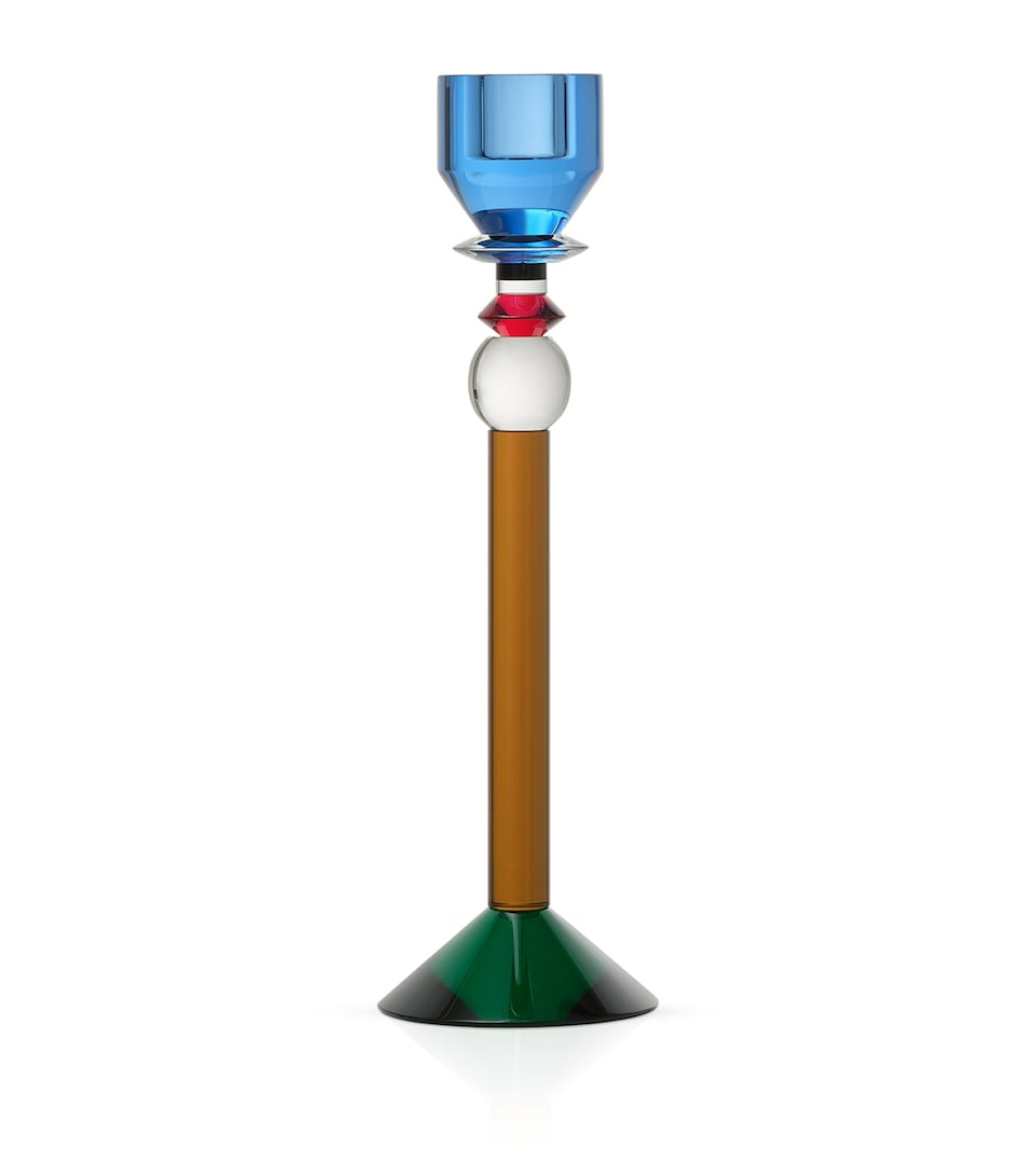 Reflections Copenhagen Crystal Valentin Candle Holder (28cm) Teal, Blue & Slate