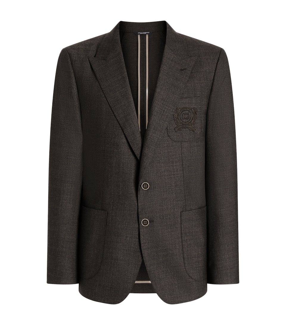 Dolce&Gabbana Mens Portofino Wool Canvas Blazer Whit
