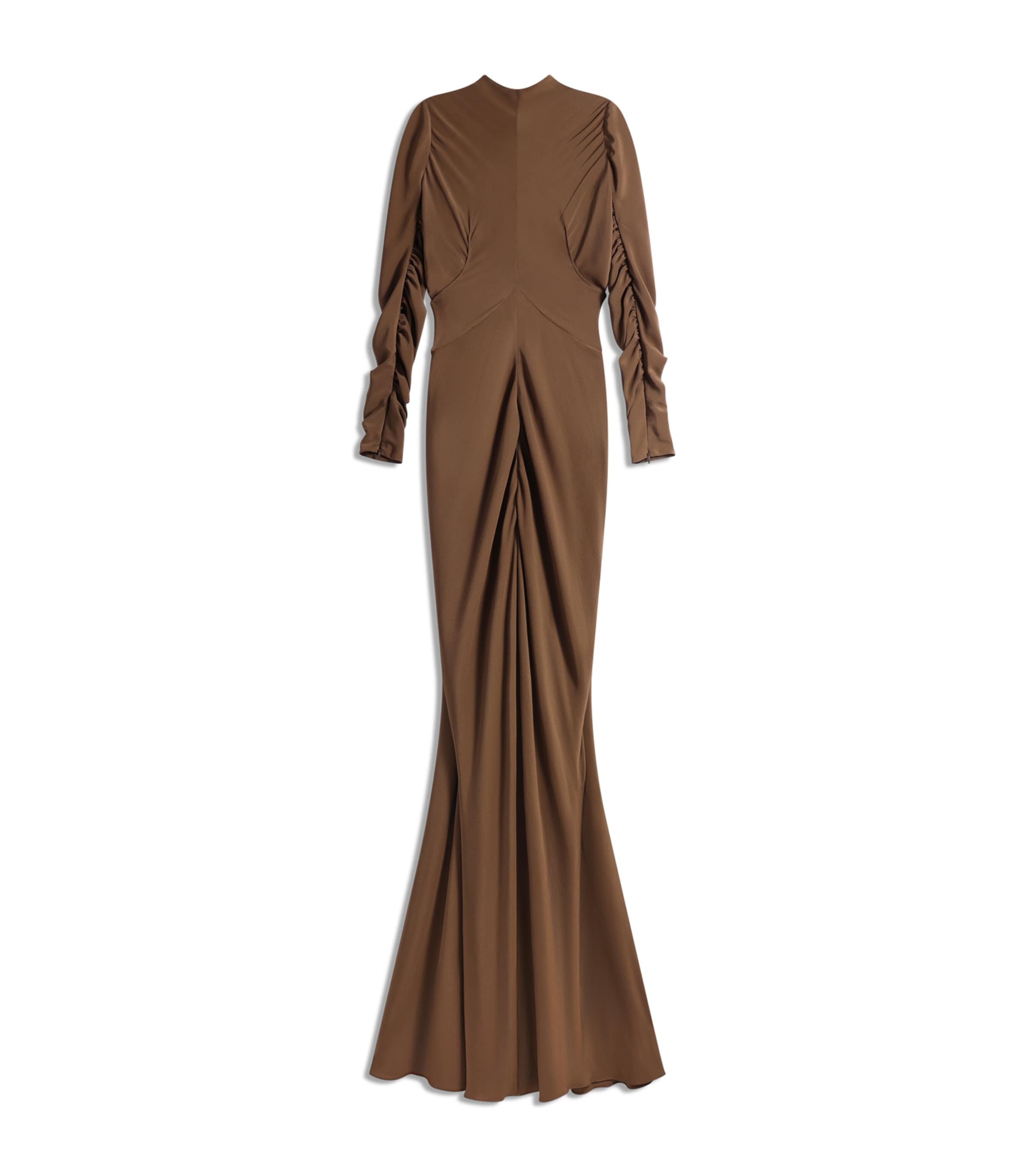 Schiaparelli Womens Silk Gathered Gown Brown