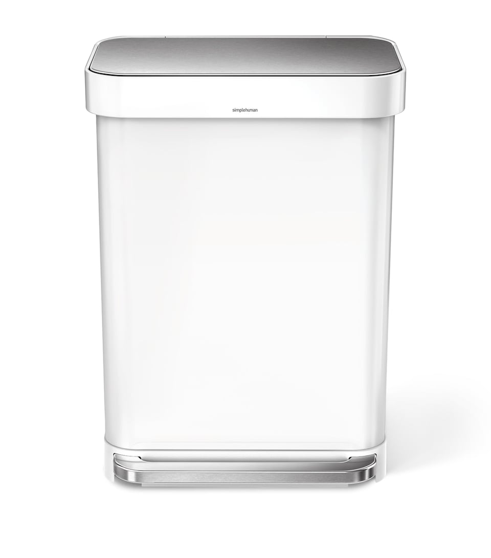 Simplehuman Rectangular Pedal Bin (55L) White