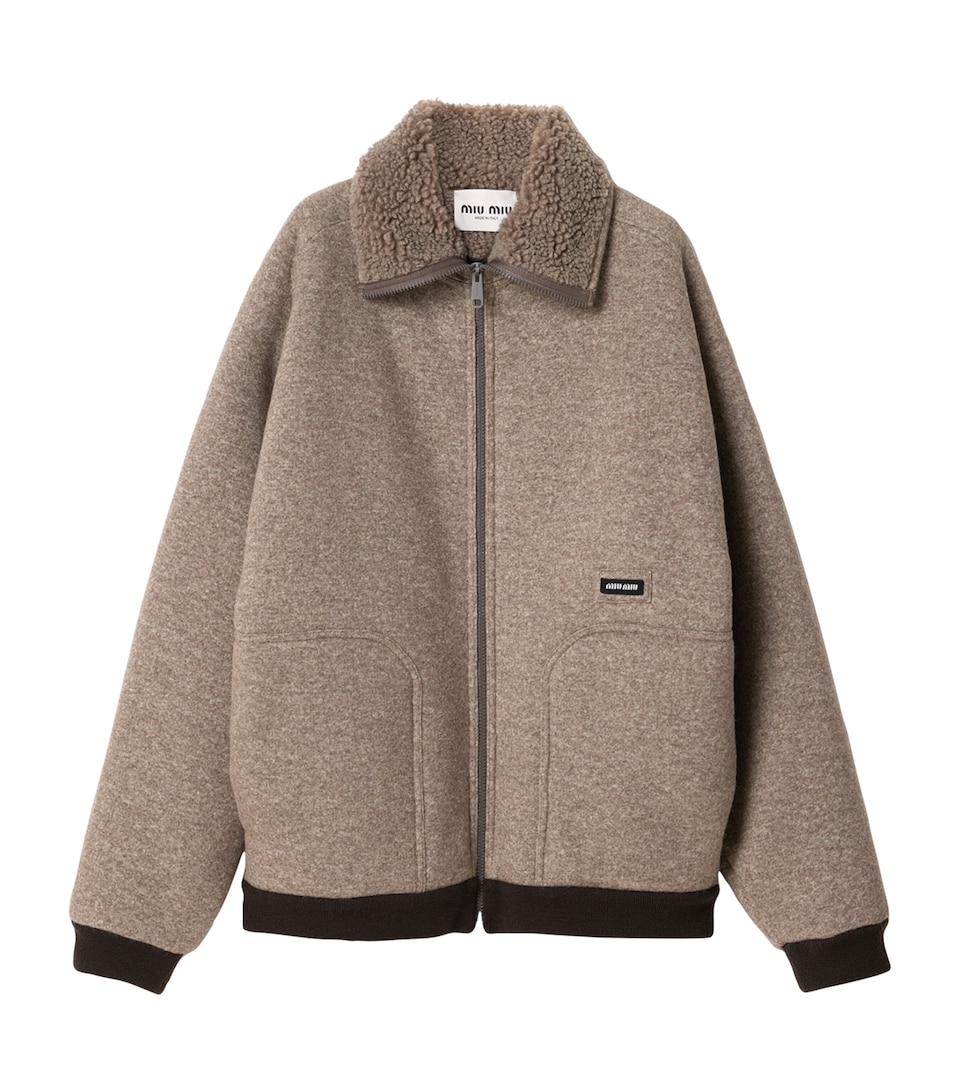 Faux Shearling-Trim Jacket