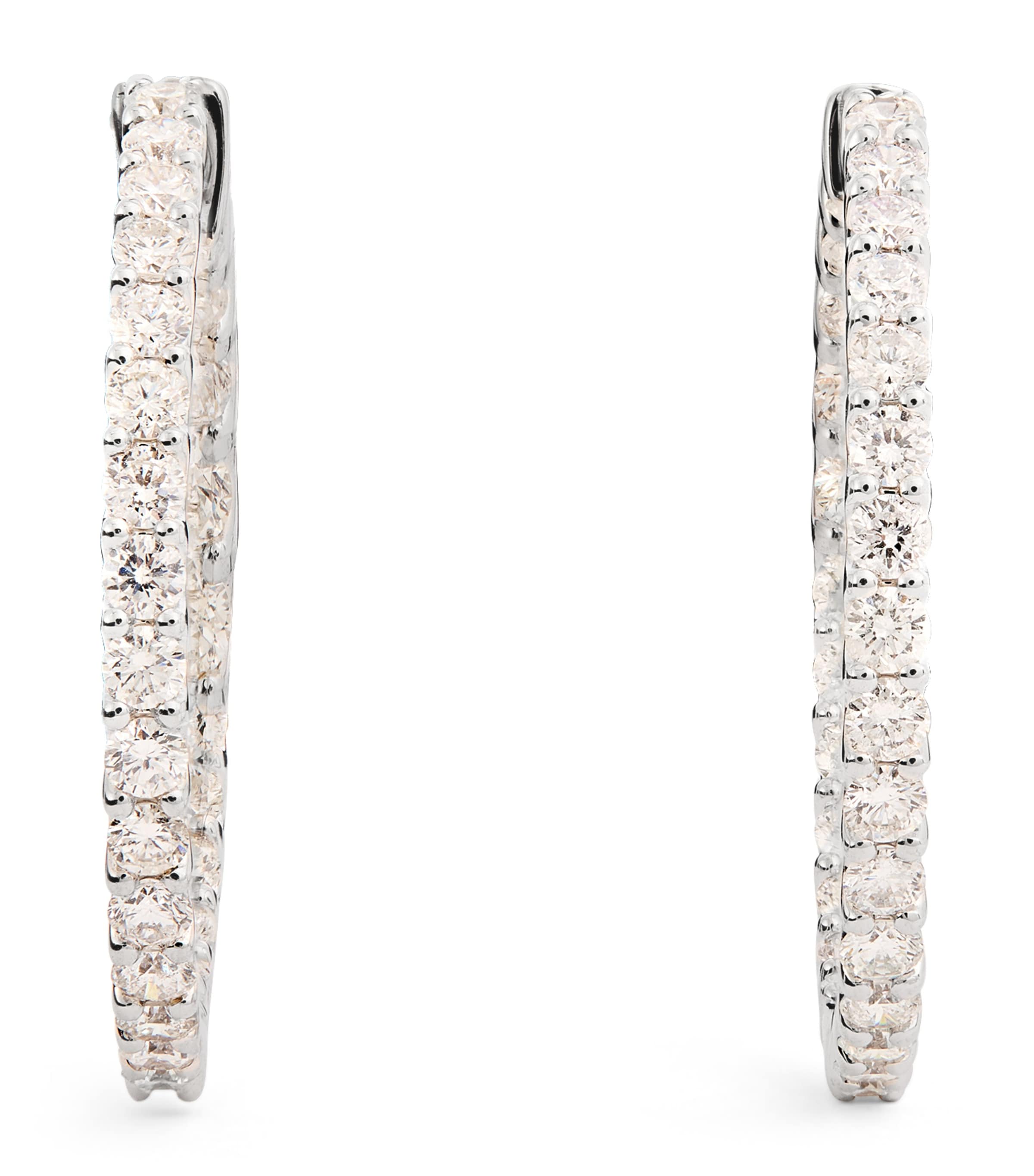 White Gold and Diamond Hoop Earrings (2.00ctw)