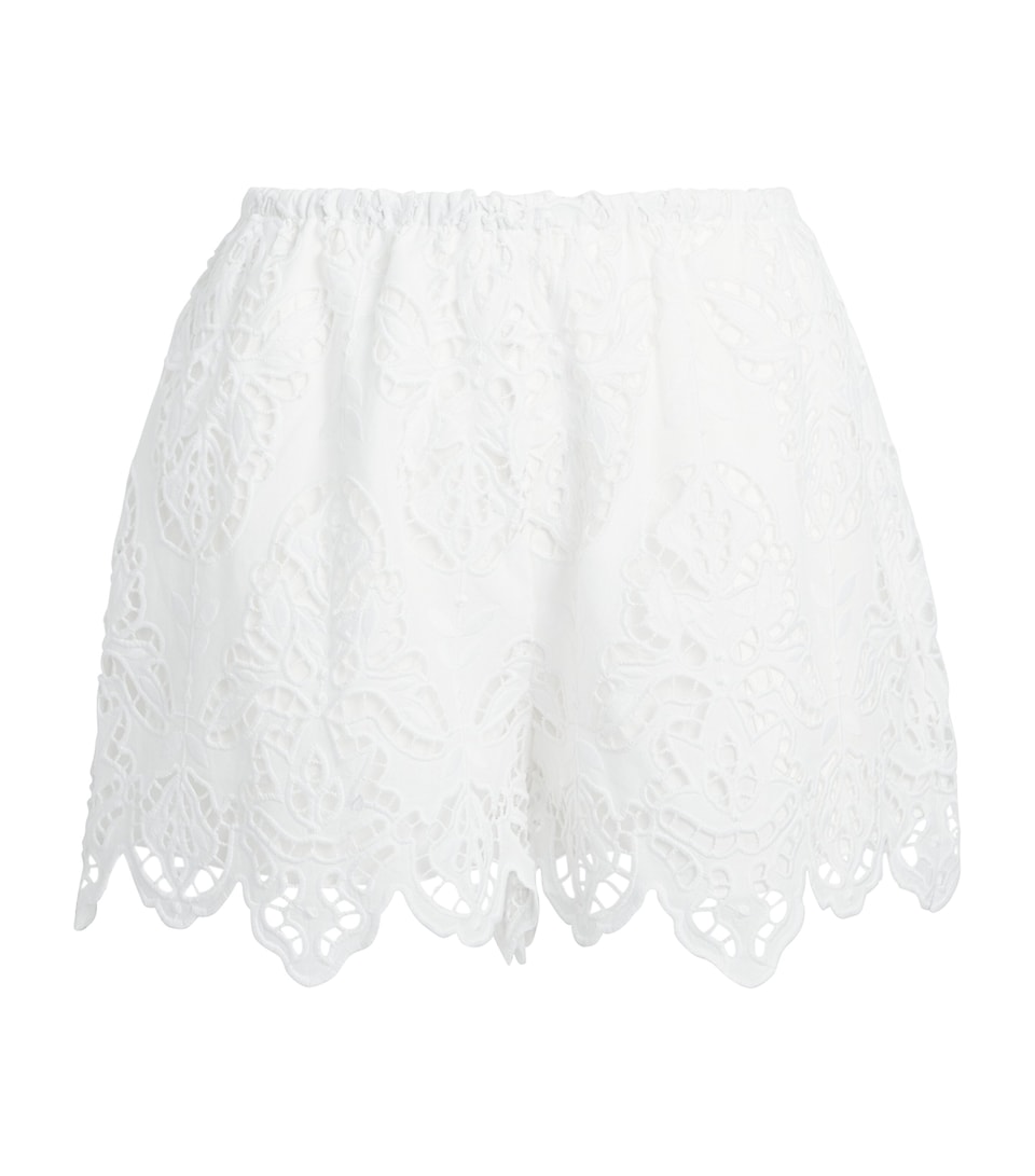 Toccin Womens Cotton Broderie Anglaise Pavlina Shorts Optic